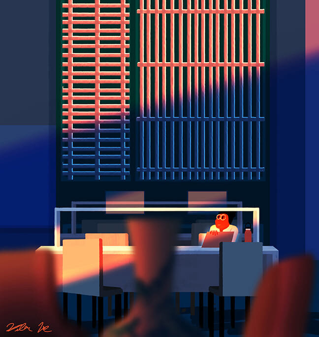 Sunset Studying 2 - East Asia Library