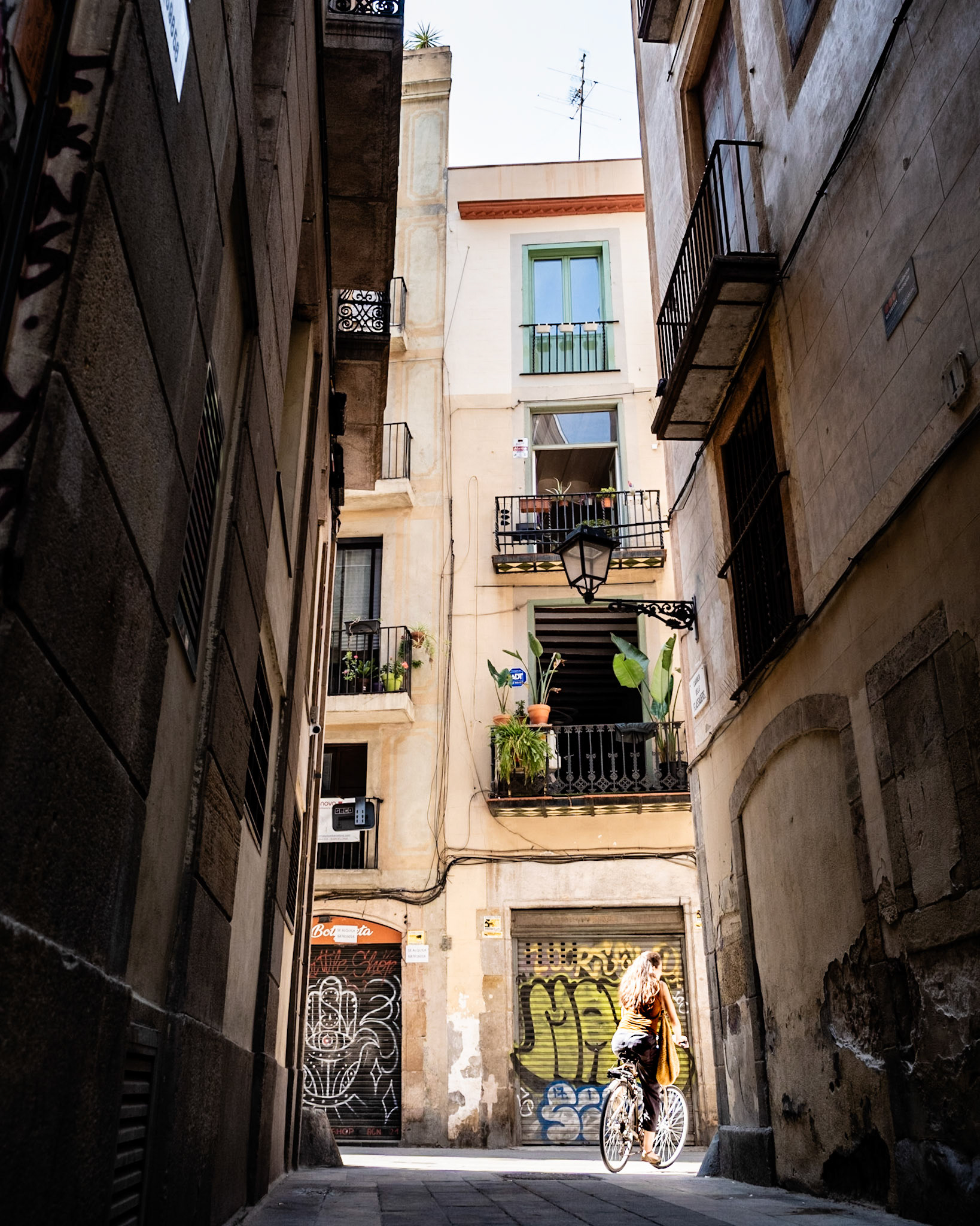 Biking in Barcelona seems to be all about practicality rather than pleasure, considering the narrow streets and lack of parking space in the city center