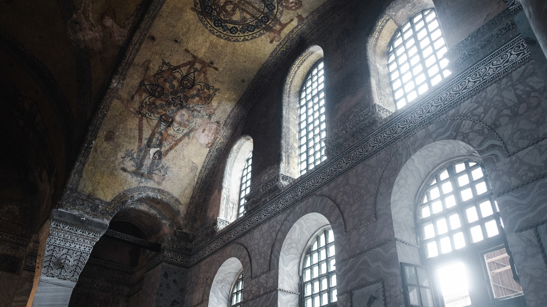 Hagia Sophia is one of the greatest surviving examples of Byzantine architecture. Its interior is decorated with mosaics and marble pillars and coverings of great artistic value.