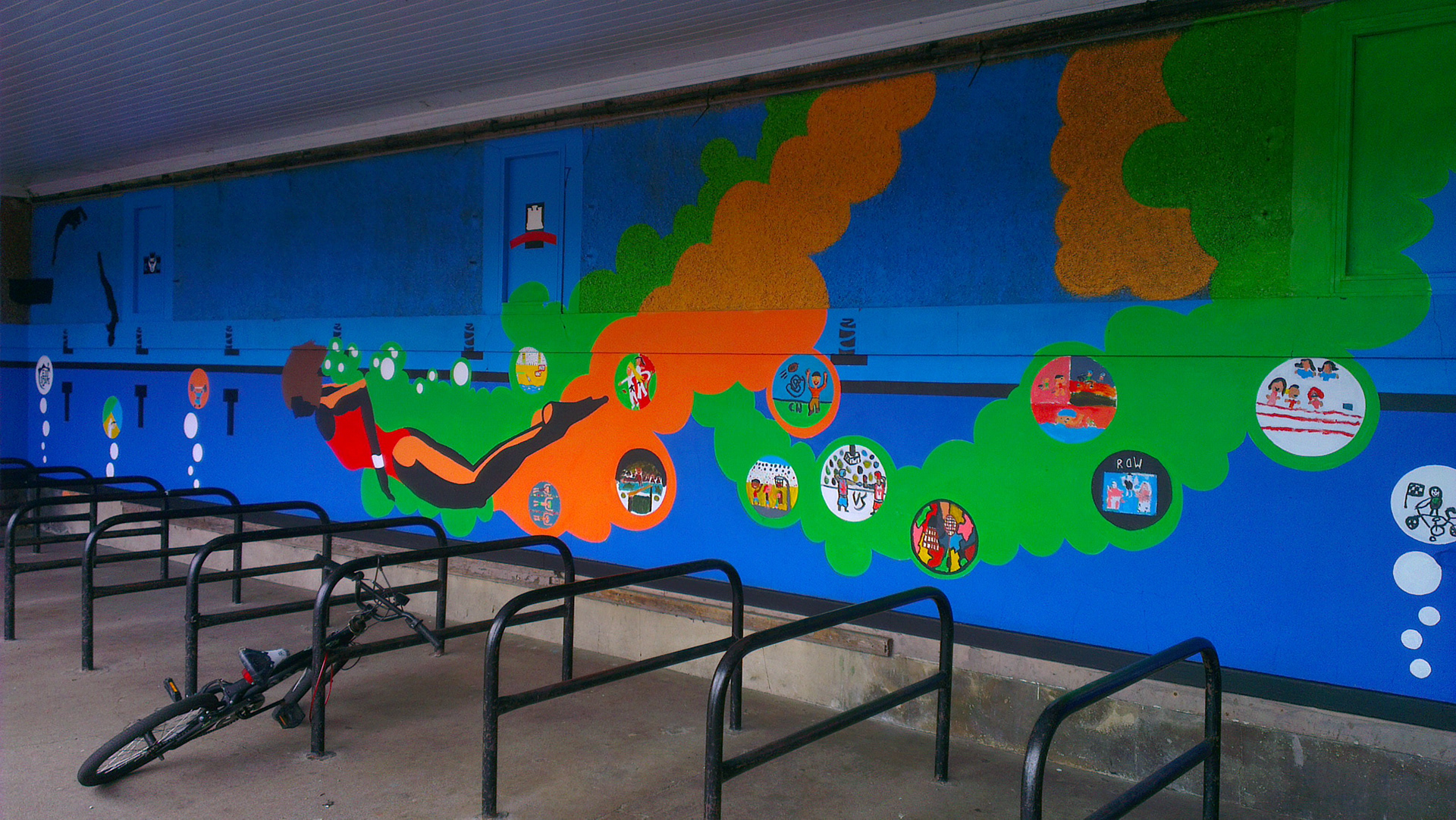 Eddscape Commission, mural painting, Royal high Primary school, commonwealth games, edinburgh, Scotland