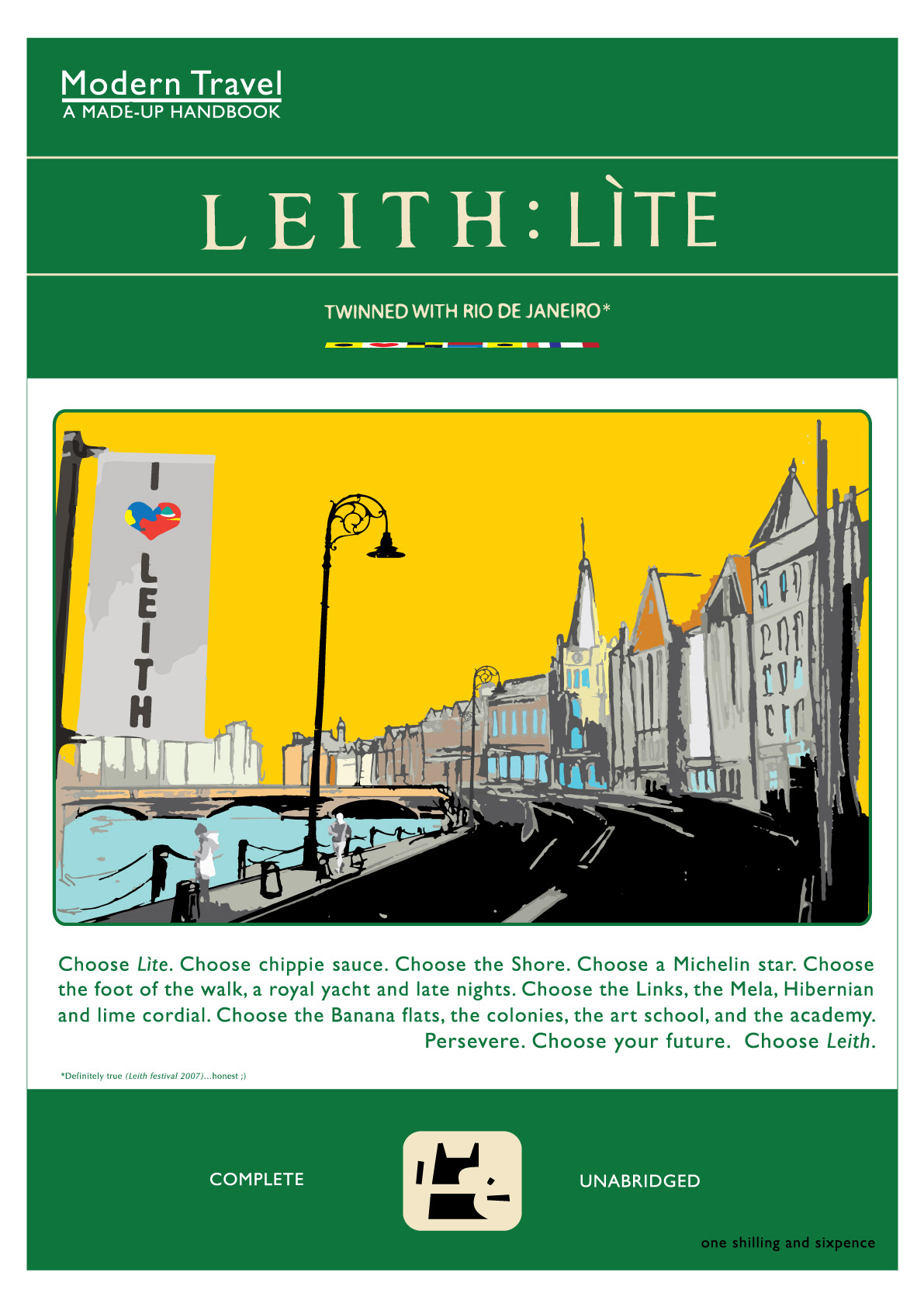 Leith:Lite - The Shore, Leith, Edinburgh, Edinburgh, Scotland, Movie Poster Art, Giclee Print, Wall Art, made up movies, pop culture, local history, landmarks, Penguin Books, Book cover