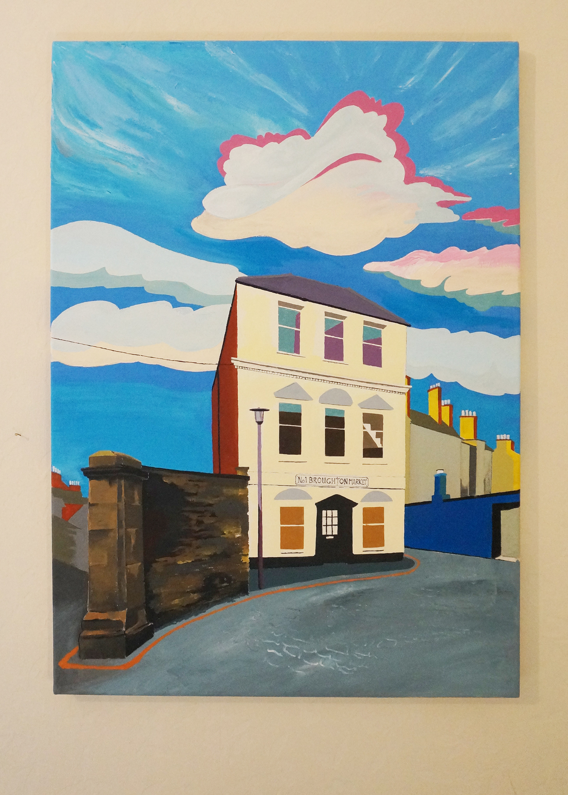 No.1 Broughton Market - New Town, Edinburgh, Acrylic painting on canvas, original art