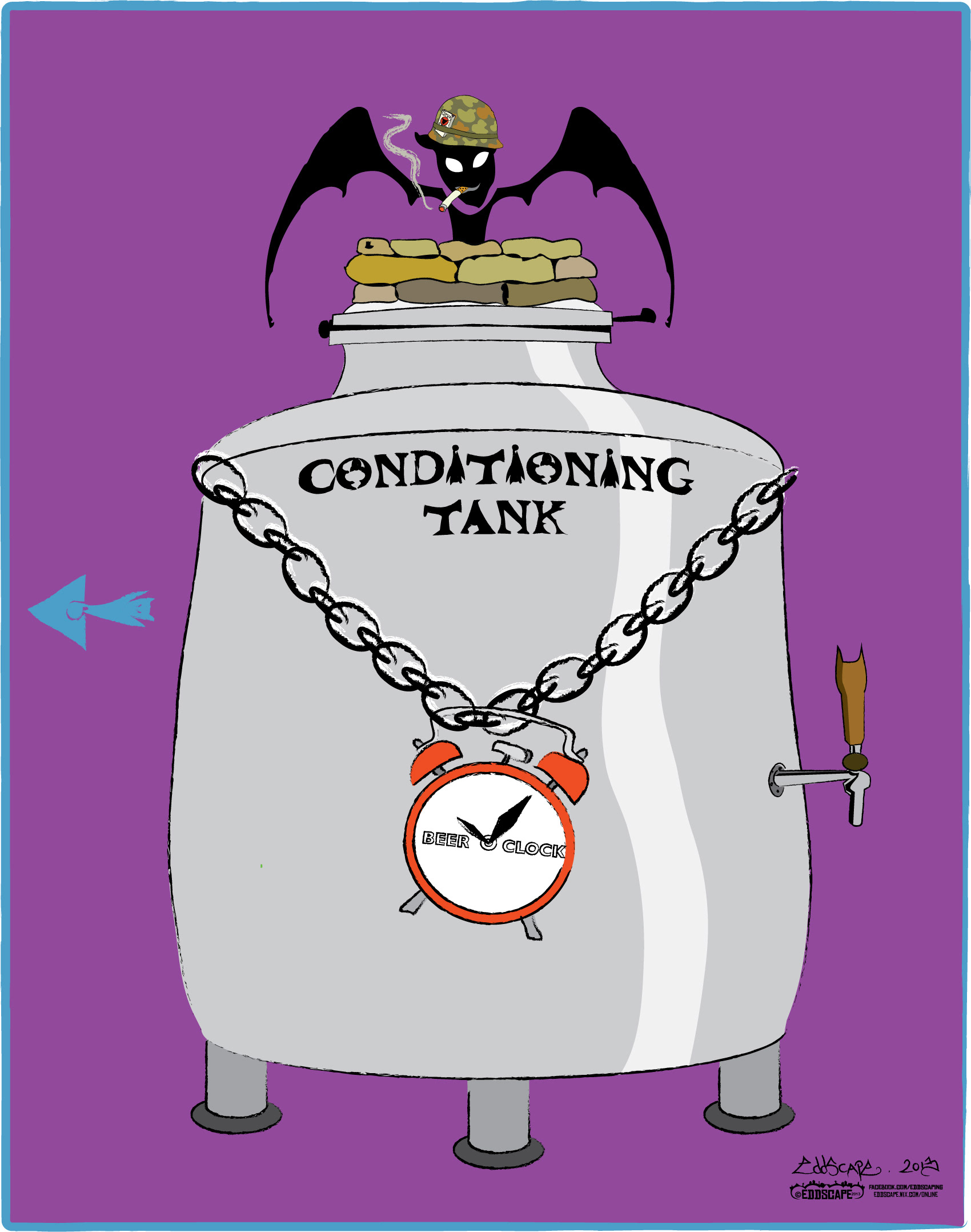 Eddscape artwork, commission, Hanging Bat Bar, edinburgh, Scotland