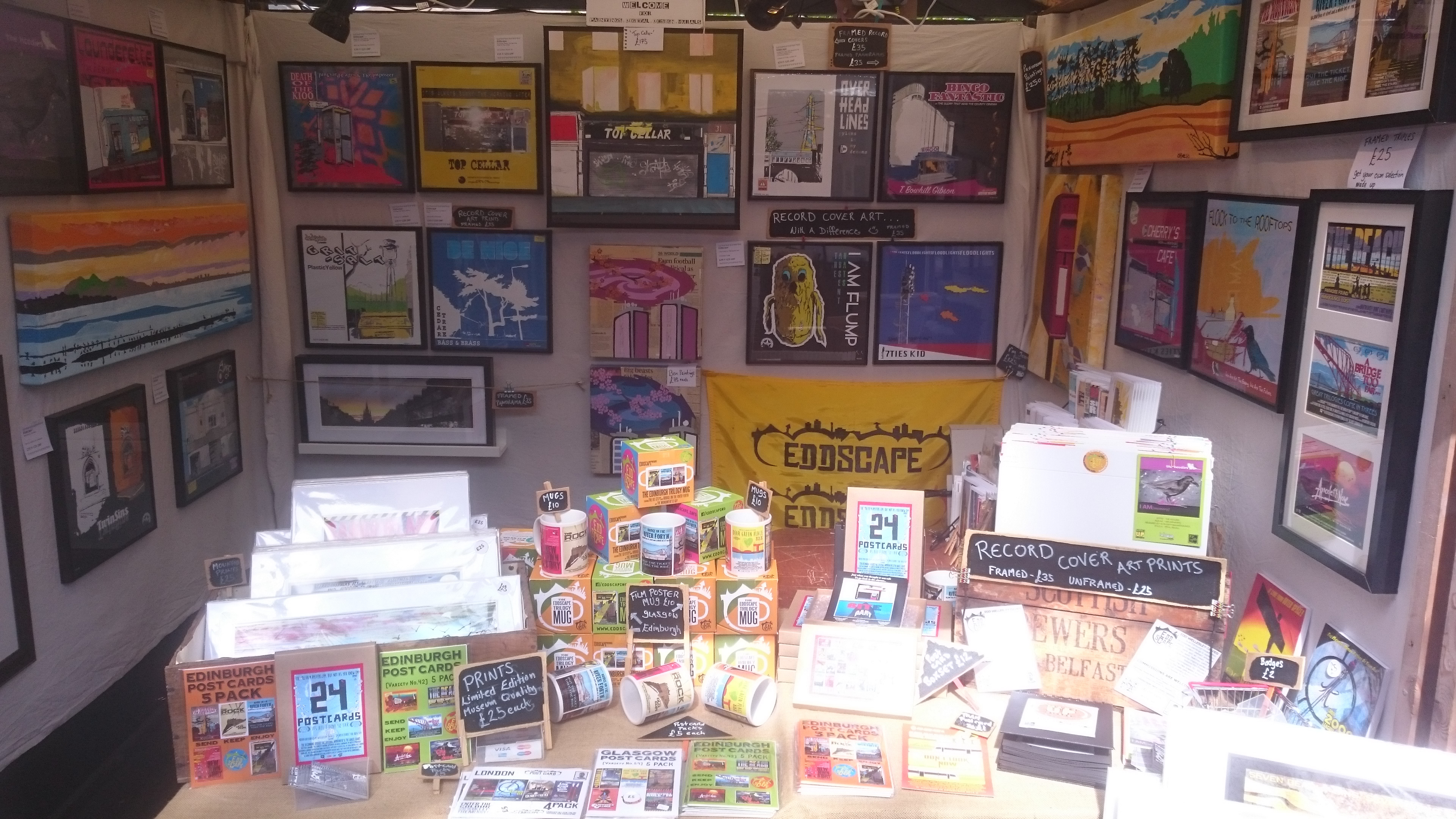 Eddscape, market stall, craft fairs, edinburgh festival, Westend Fair, Scotland