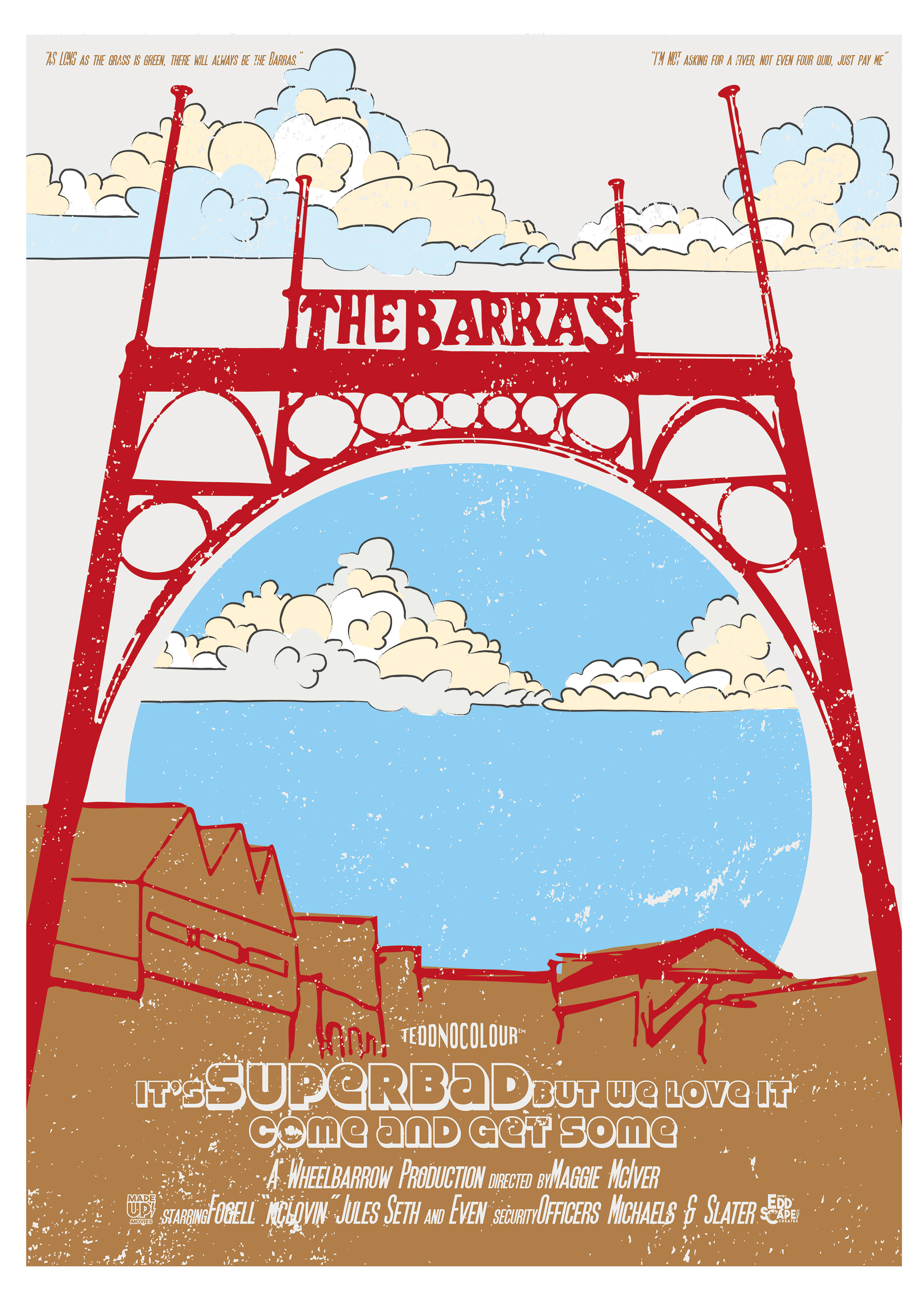 The Barras - The Barras Market, Glasgow, Edinburgh, Scotland, Movie Poster Art, Giclee Print, Wall Art, made up movies, pop culture, local history, landmarks