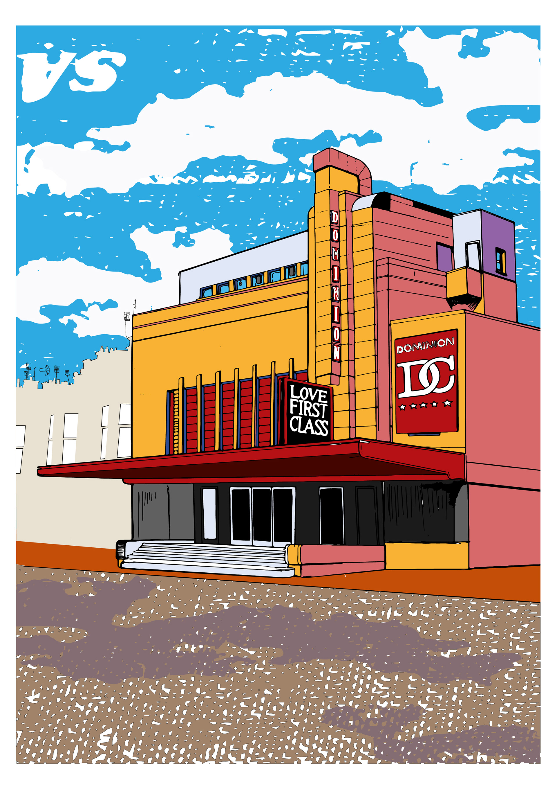 Dominion First Class - The Dominion cinema, Edinburgh , Mixed media, wall art , giclee print