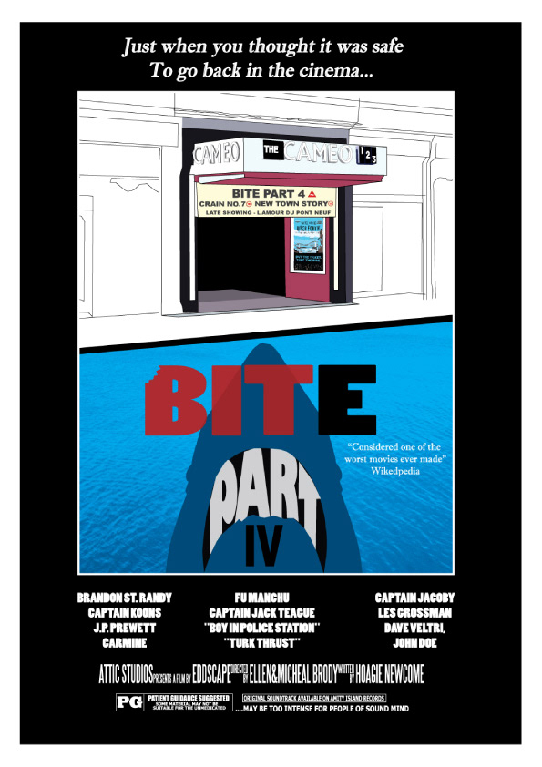 Bite Part IV - The Cameo cinema, Edinburgh, Edinburgh, Scotland, Movie Poster Art, Giclee Print, Wall Art, made up movies,  pop culture, local history, landmarks, jaws