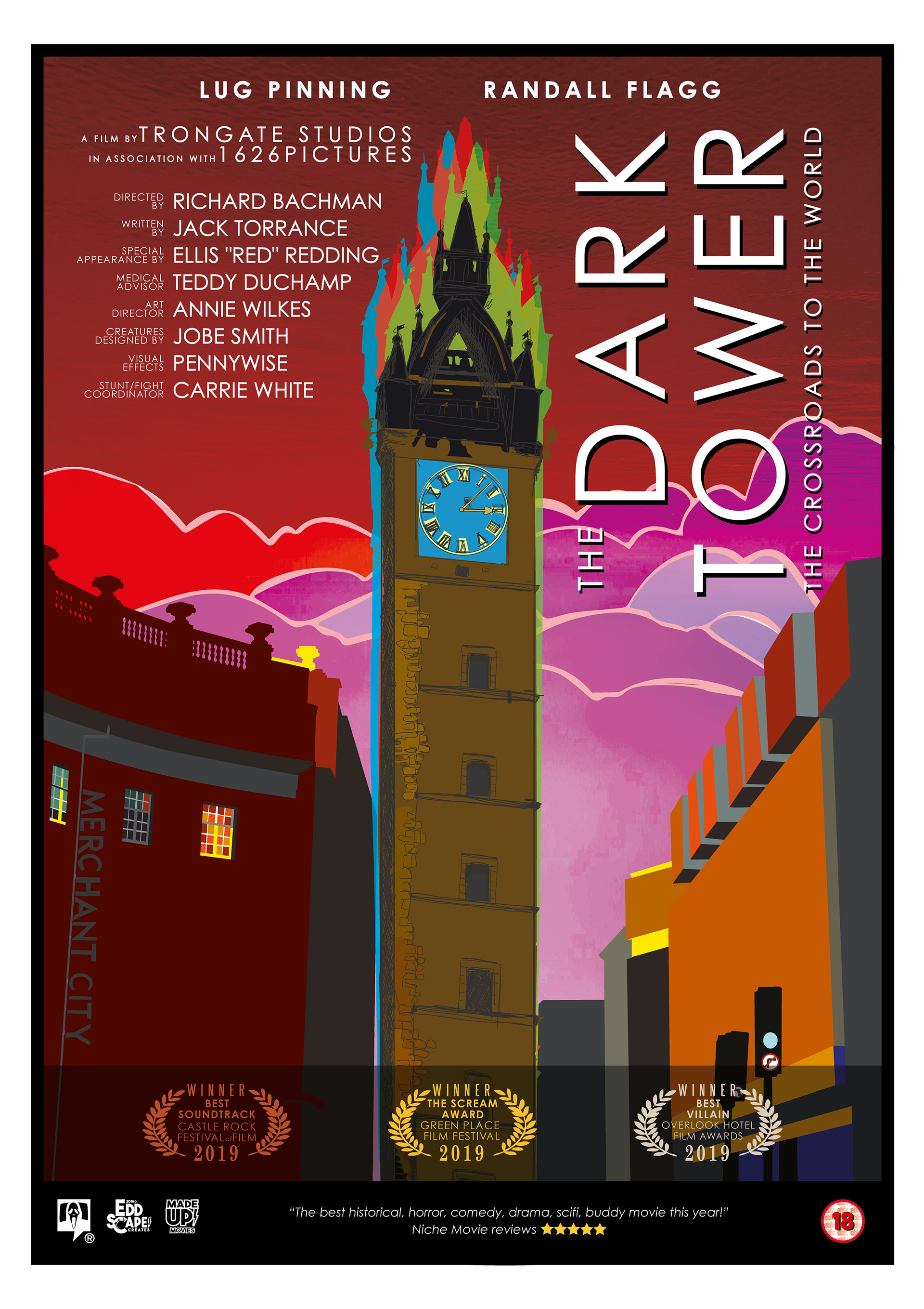 The Dark Tower - Trongate, Glasgow, Edinburgh, Scotland, Movie Poster Art, Giclee Print, Wall Art, made up movies, pop culture, local history, landmarks, Stephen King