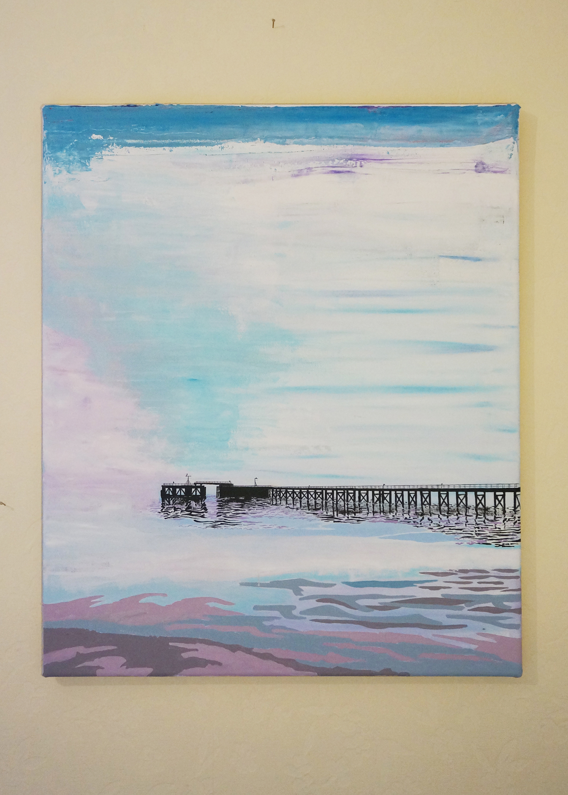 The Pier - Cockenzie, East Lothian, Acrylic painting on canvas, original art