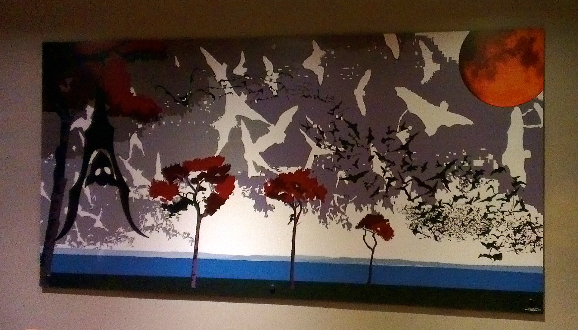 Eddscape, bespoke artwork, The hanging Bat Beer Cafe, Edinburgh, Scotland, Commission