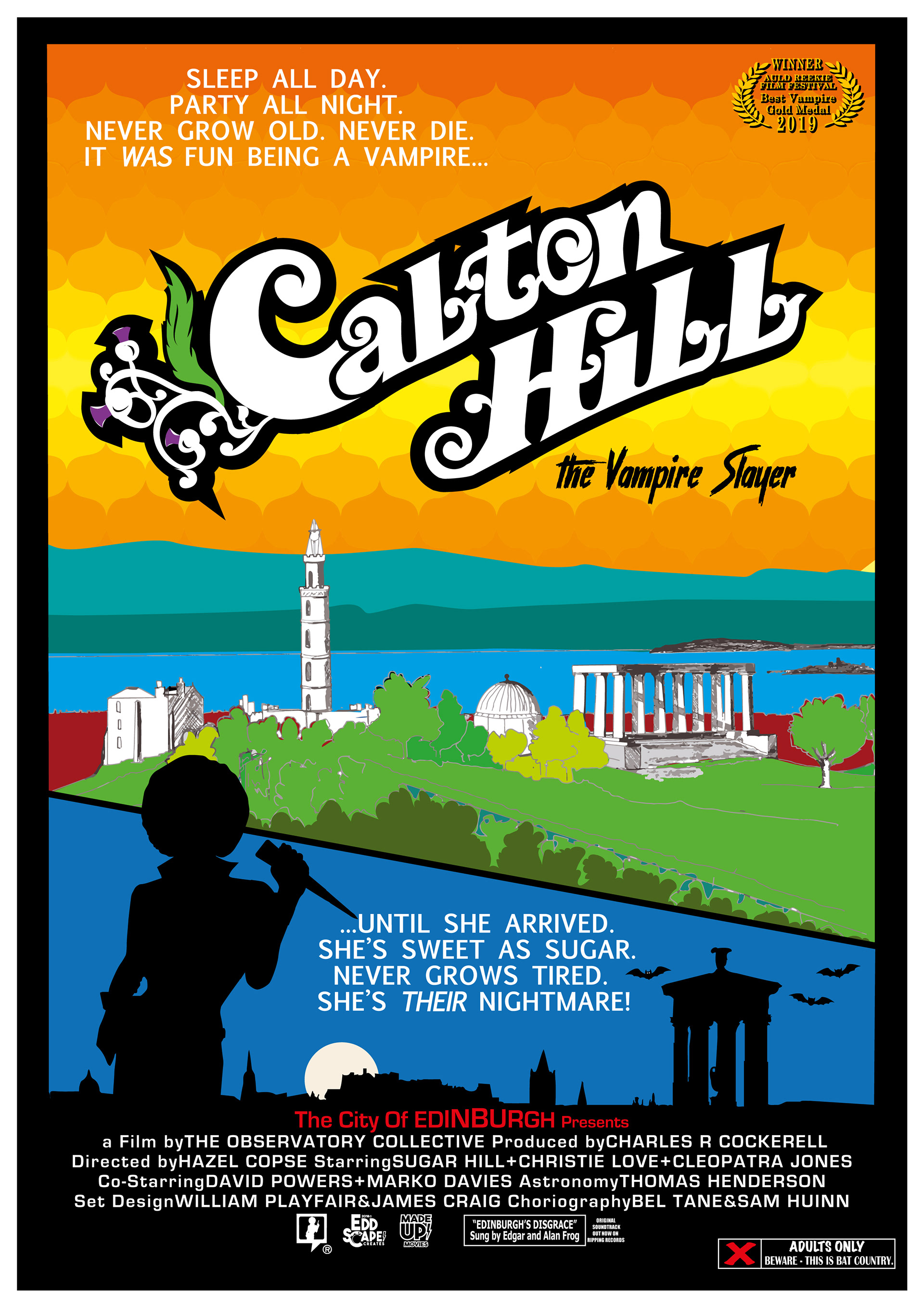 Calton Hill, Edinburgh, Edinburgh, Scotland, Movie Poster Art, Giclee Print, Wall Art, made up movies,  pop culture, local history, landmarks