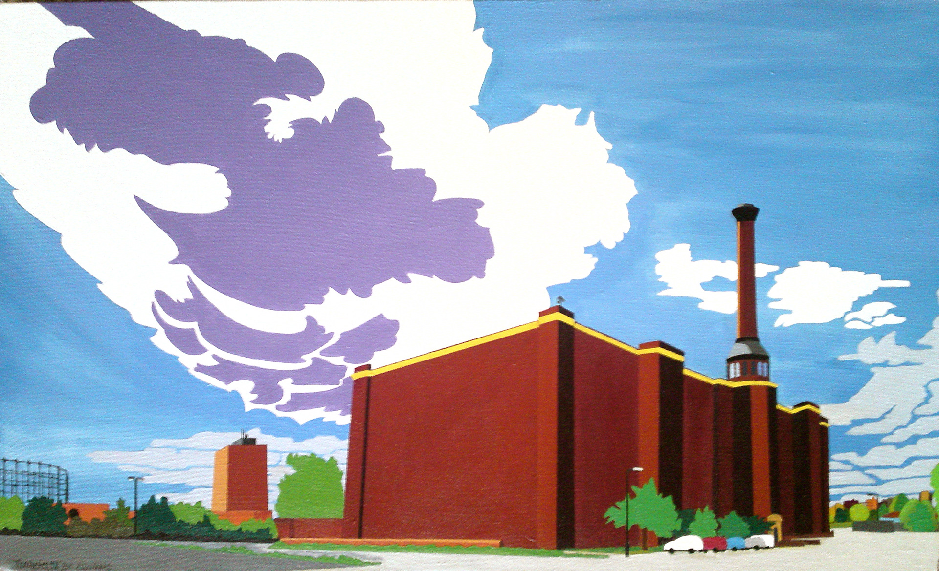 Eddscape, acrylic painting, wall art, commission, Manchester