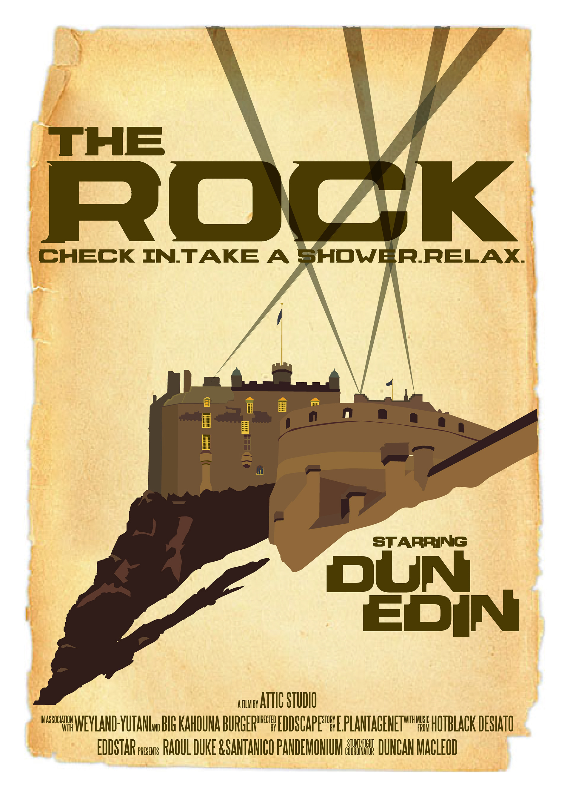 The Rock - Edinburgh Castle, Edinburgh, Scotland, Movie Poster Art, Giclee Print, Wall Art, made up movies, pop culture, local history, landmarks