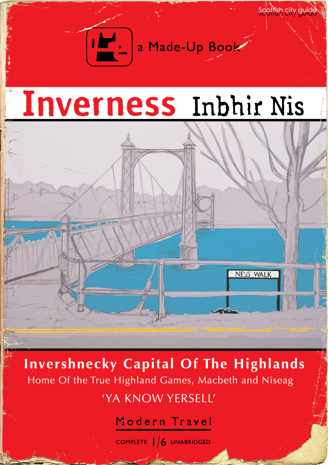 Inverness: Inbhir Nis - River Ness, Scotland, Movie Poster Art, Giclee Print, Wall Art, made up books,  pop culture, local history, landmarks