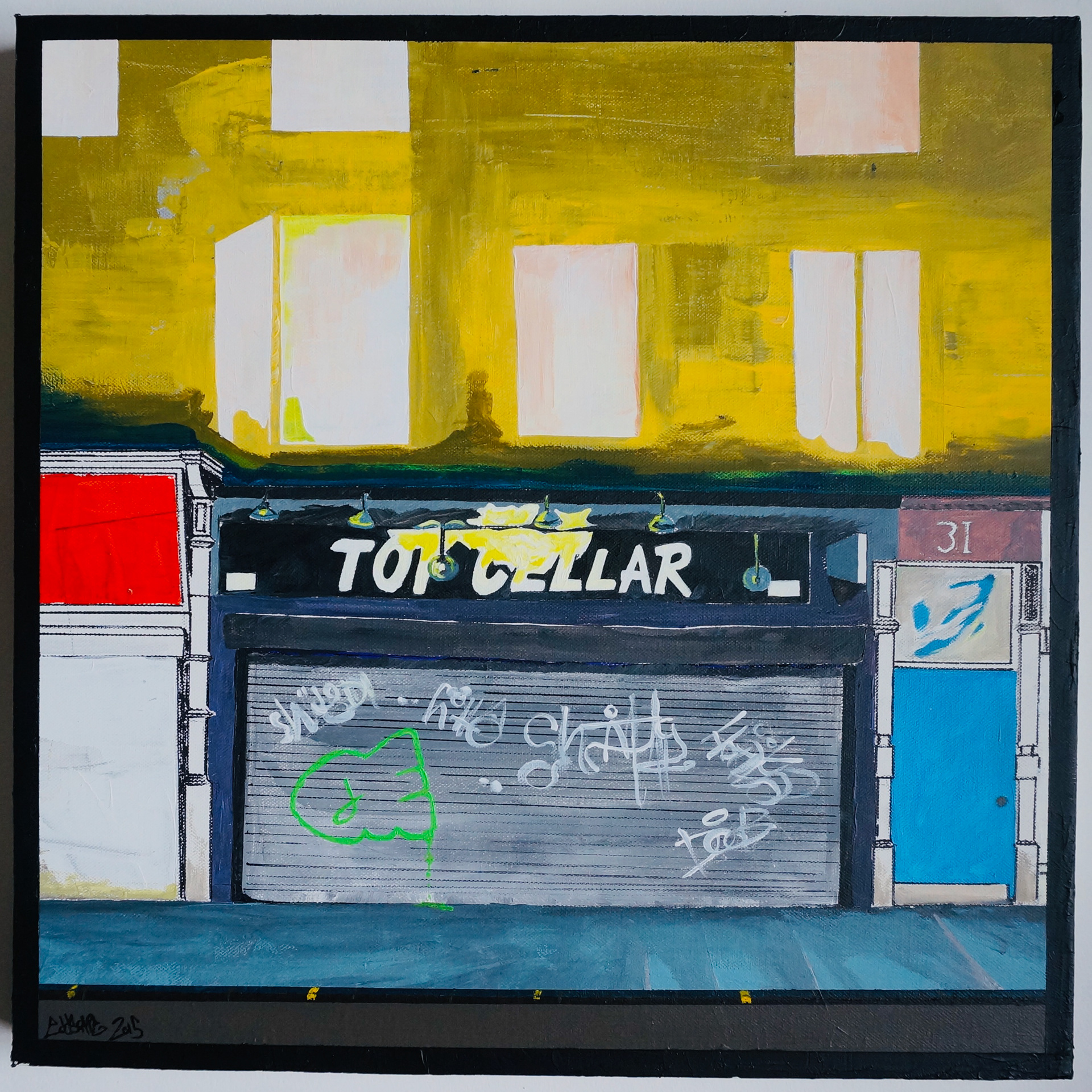 Top Cellar -  Easter rd, edinburgh, Acrylic painting on canvas