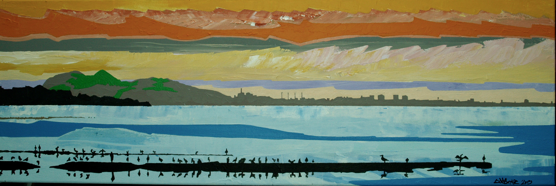 Eddscape, acrylic painting, canvas, wall art, edinburgh, Scotland