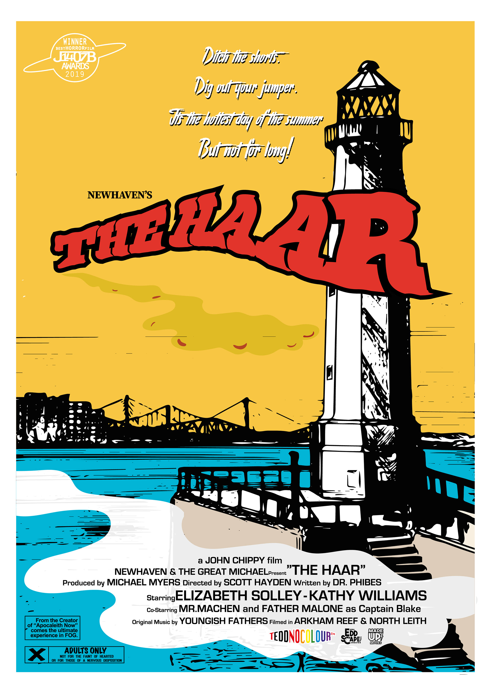 The Haar - Newhaven Harbour, Edinburgh, Edinburgh, Scotland, Movie Poster Art, Giclee Print, Wall Art, made up movies, pop culture, local history, landmarks, Lighthouse, River Forth