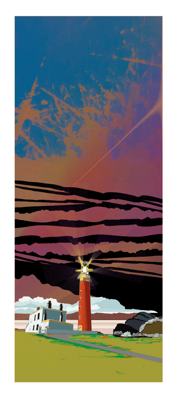 LightHouse At The Butt Of Lewis - Outer Hebrides, Scotland. Mixed-media wall art print. Eddscape Creates, vertorama, Landscape,