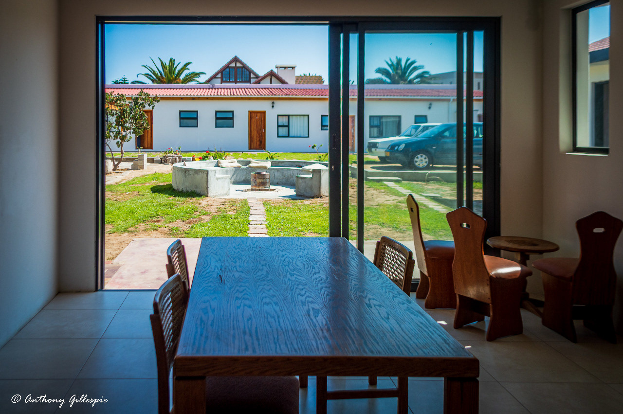 The view from the dining area in the communal living areas.