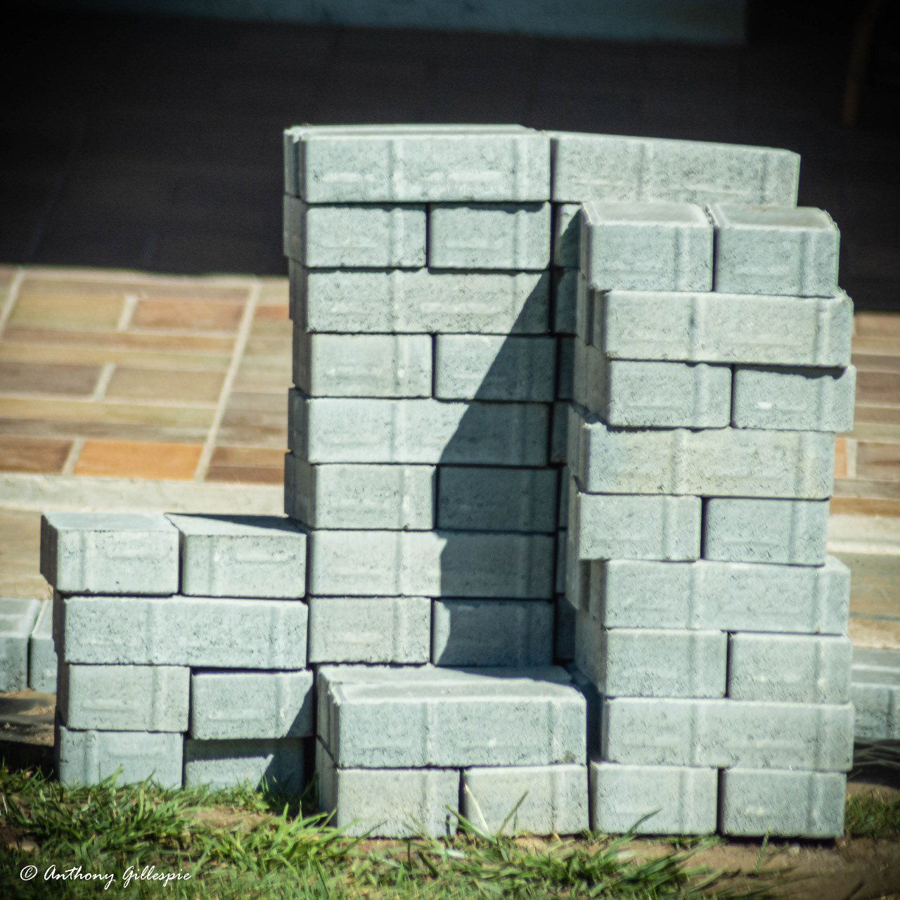Paving bricks to be laid in front of the bar area.