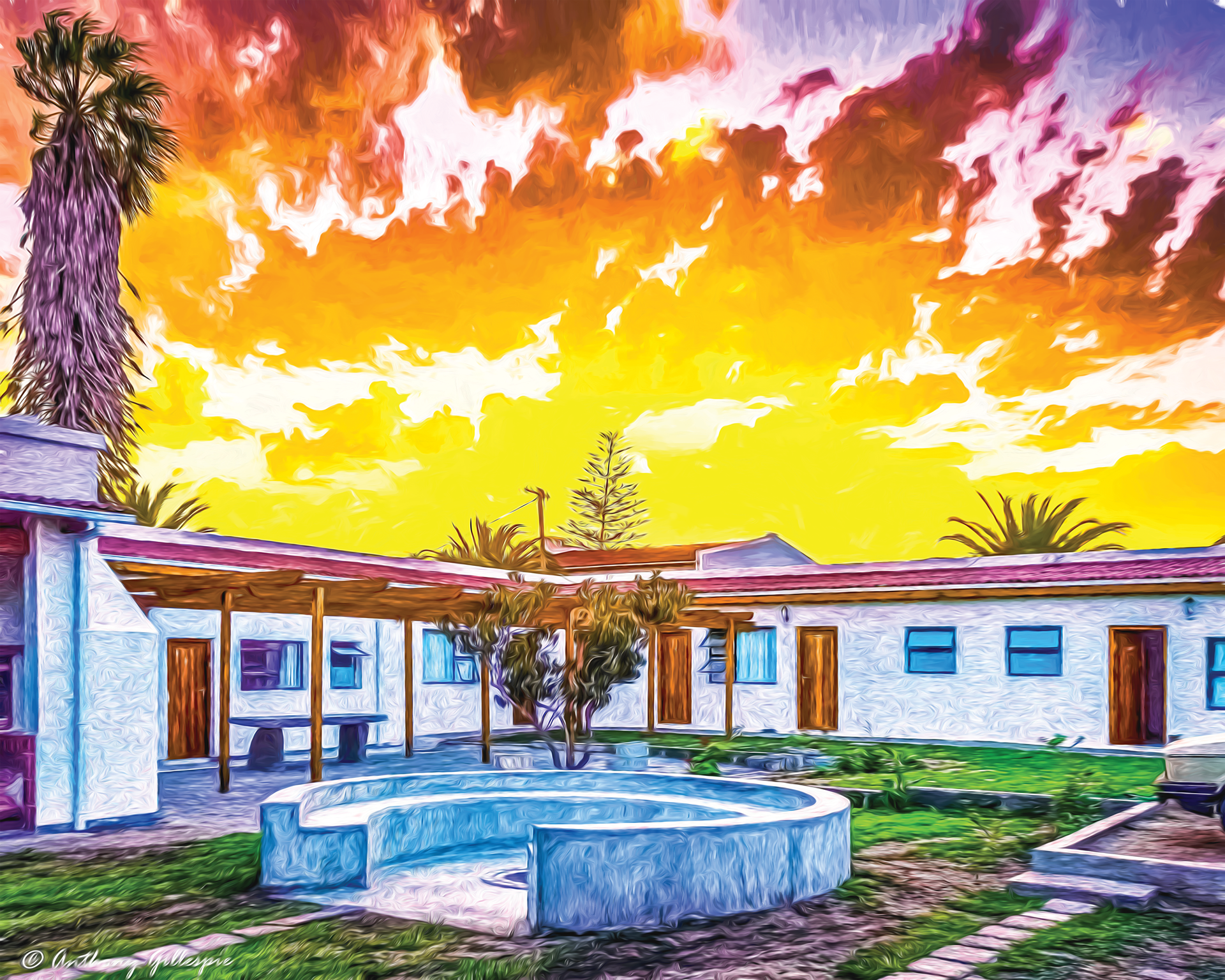 Photo turned illustration for advertising purposes. 