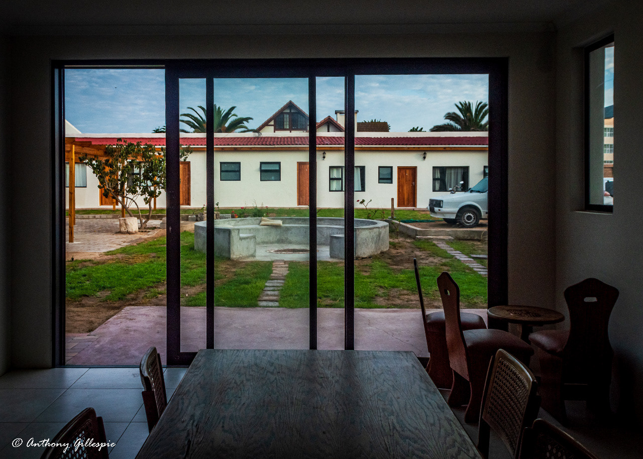 The view from the dining area in the communal living areas.