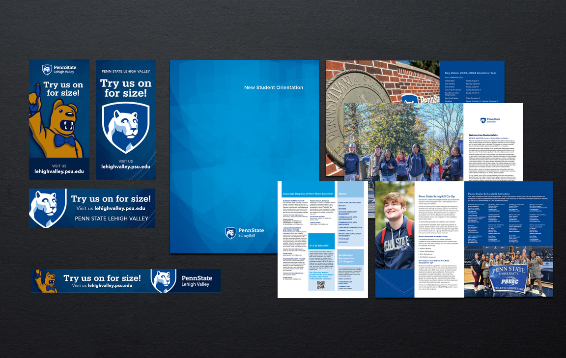 Penn State Brand Print and Social Media Marketing Materials