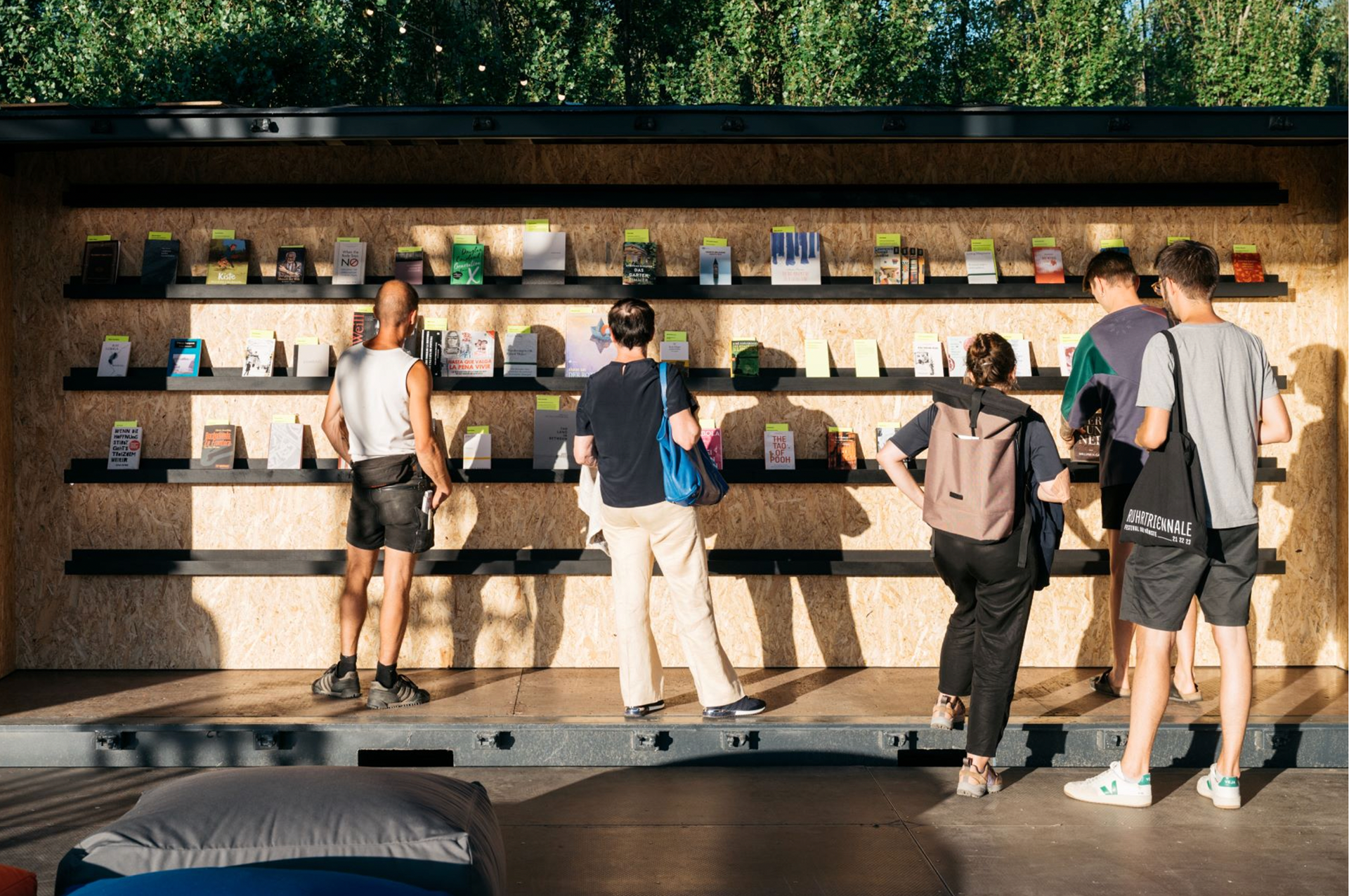 Festivalbiblothek as part of the Pappelwald Kantine