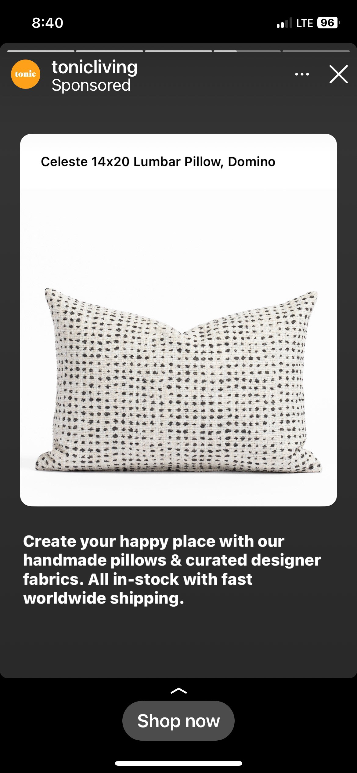 Tonic Living Instagram Ad