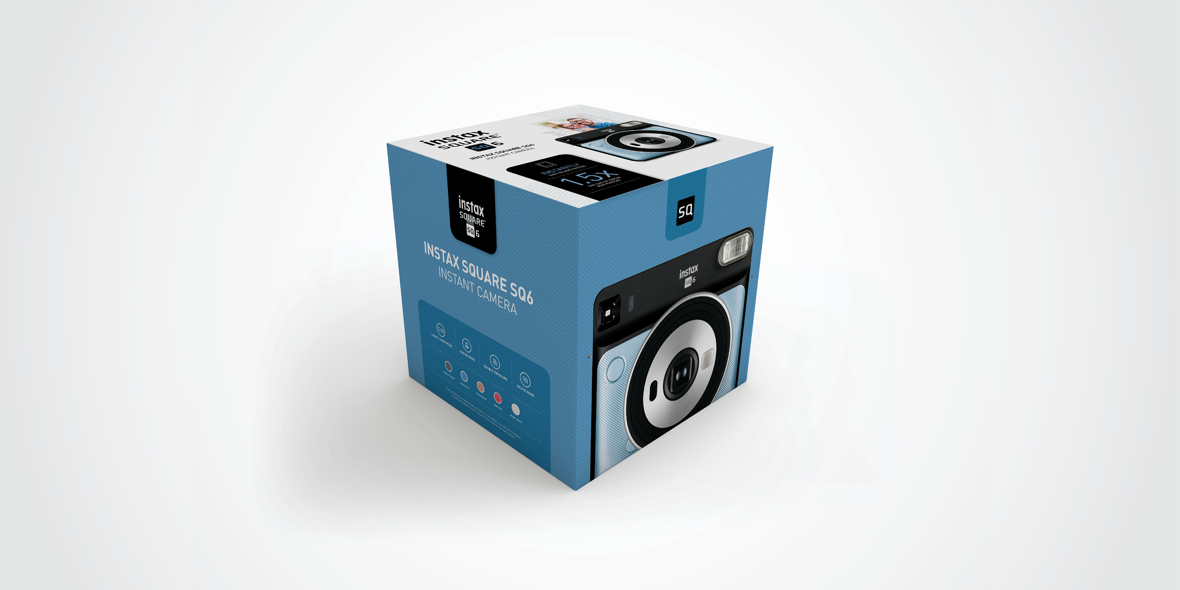 FUJIFILM INSTAX SQUARE SQ6 Fuji Instant Film Camera - Aqua Blue - New
