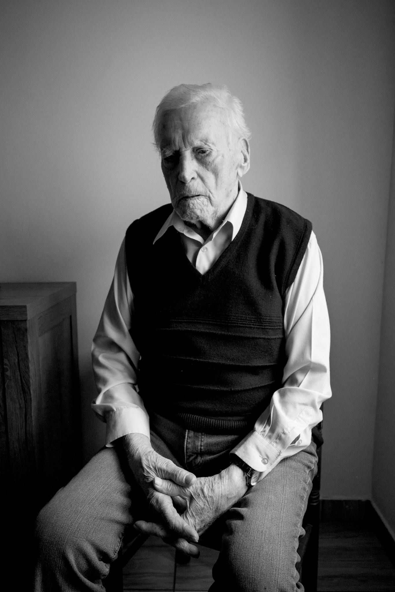 Alojz Bucik, born in Canale, now known as Kanal ob Soči (Slovenia), in 1924. Tolmin, Slovenia. February 23, 2025. Alojz recalls being conscripted into the Italian Royal Army at the outbreak of WWII and sent first to Pistoia, then to Ginosa Marina (province of Taranto) to help set up coastal defences in anticipation of the expected Allied invasion. After the September 8, 1943 Armistice, he joined Tito’s Yugoslav partisans, becoming part of the original nucleus of the first of the five Overseas Brigades trained at Camp 65.