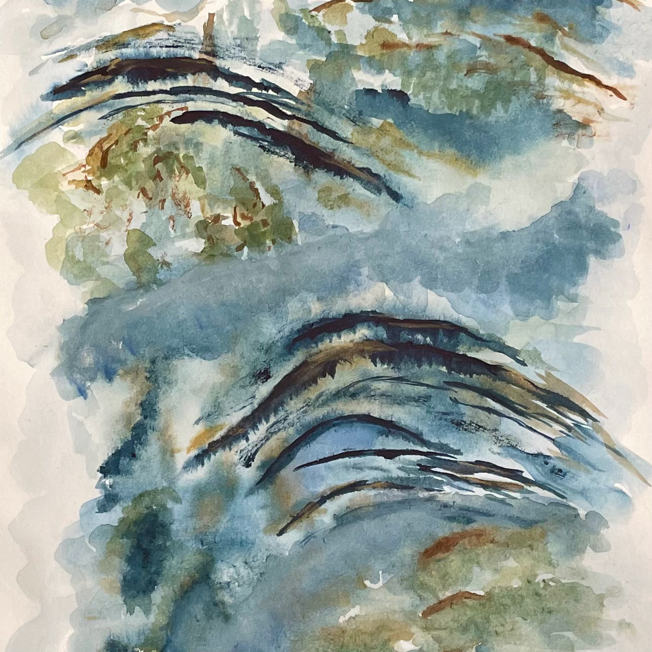 Watercolour inspired by mussels