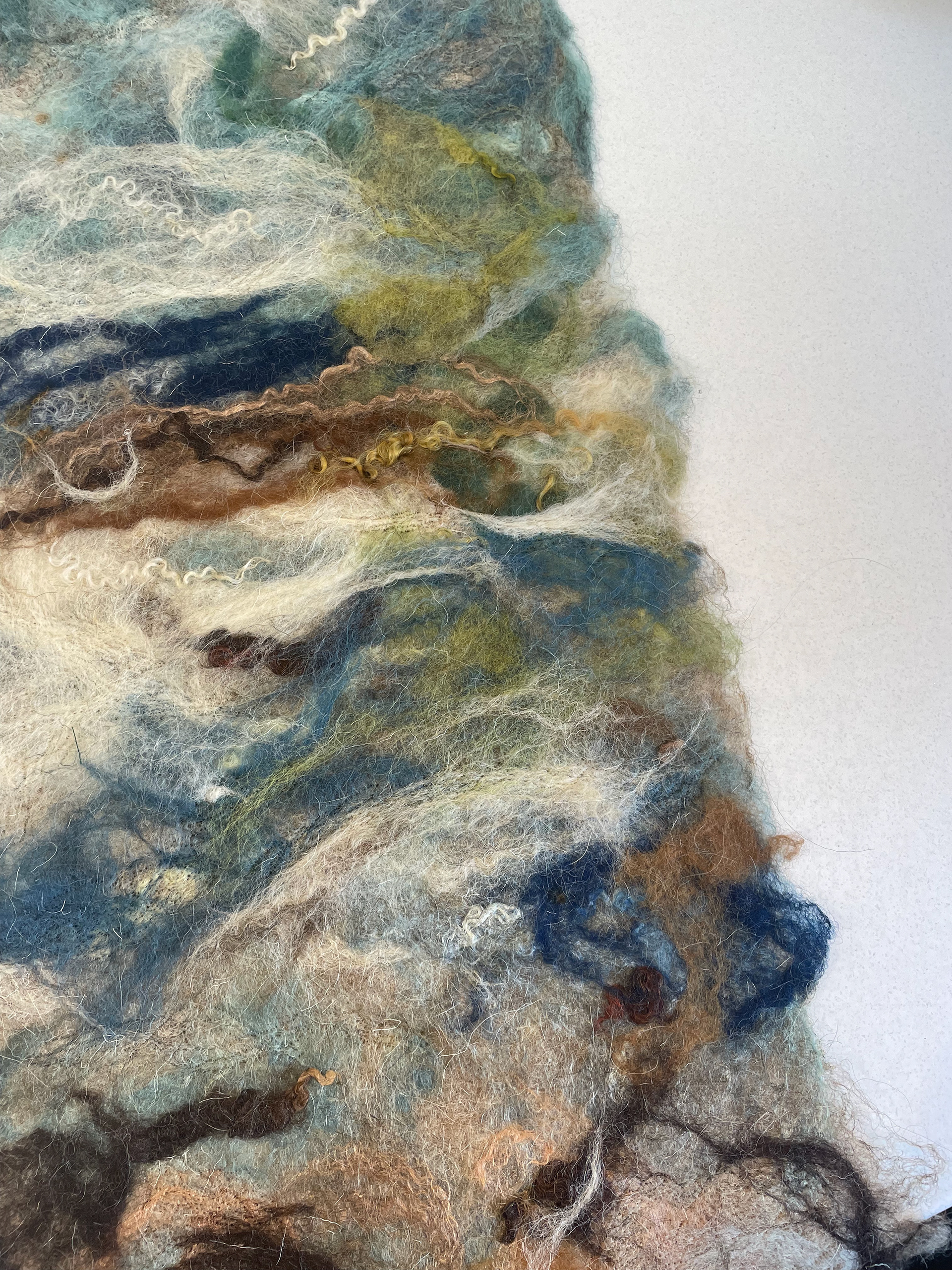 Wet felted wall hanging