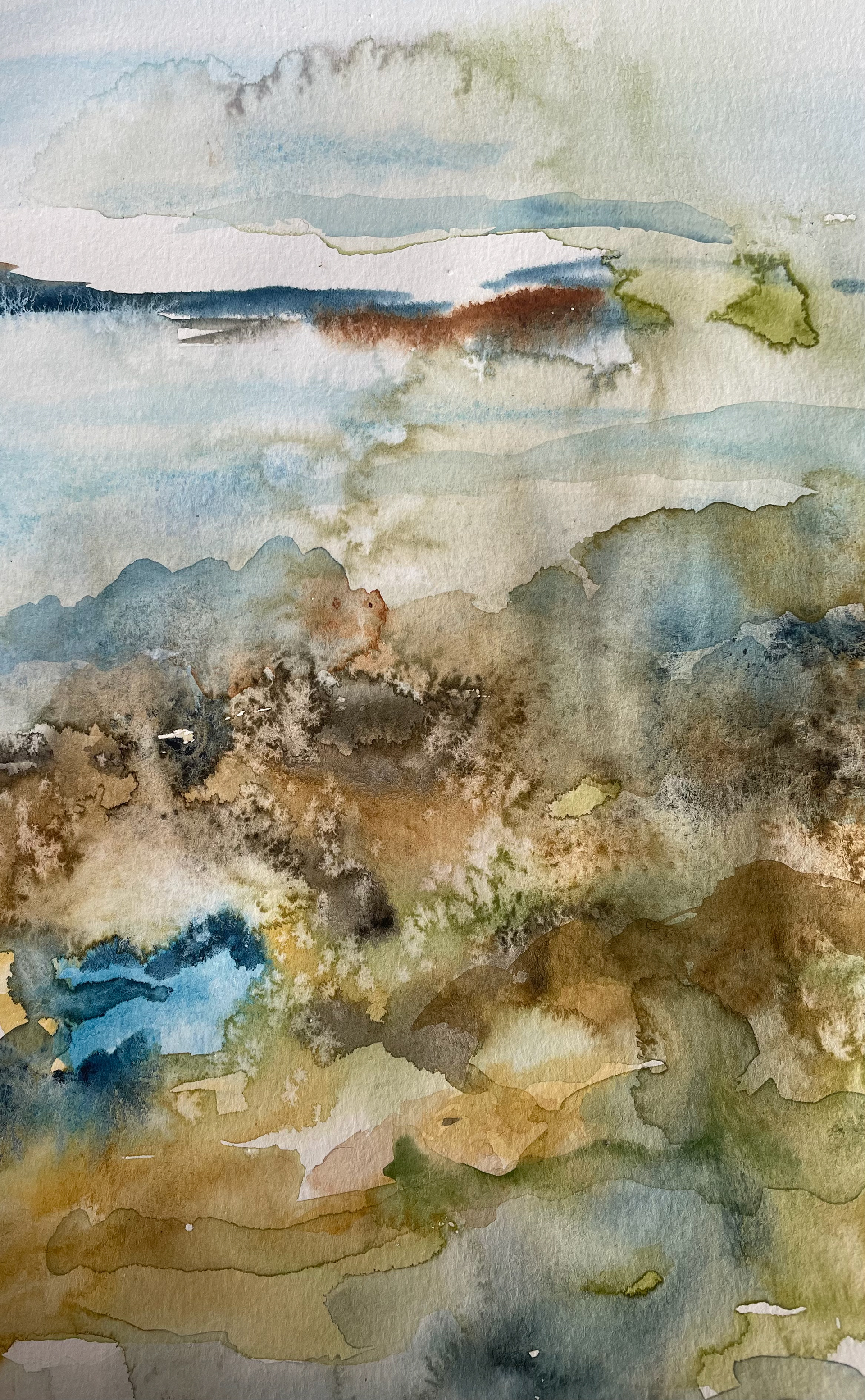 Abstract watercolour, using salt