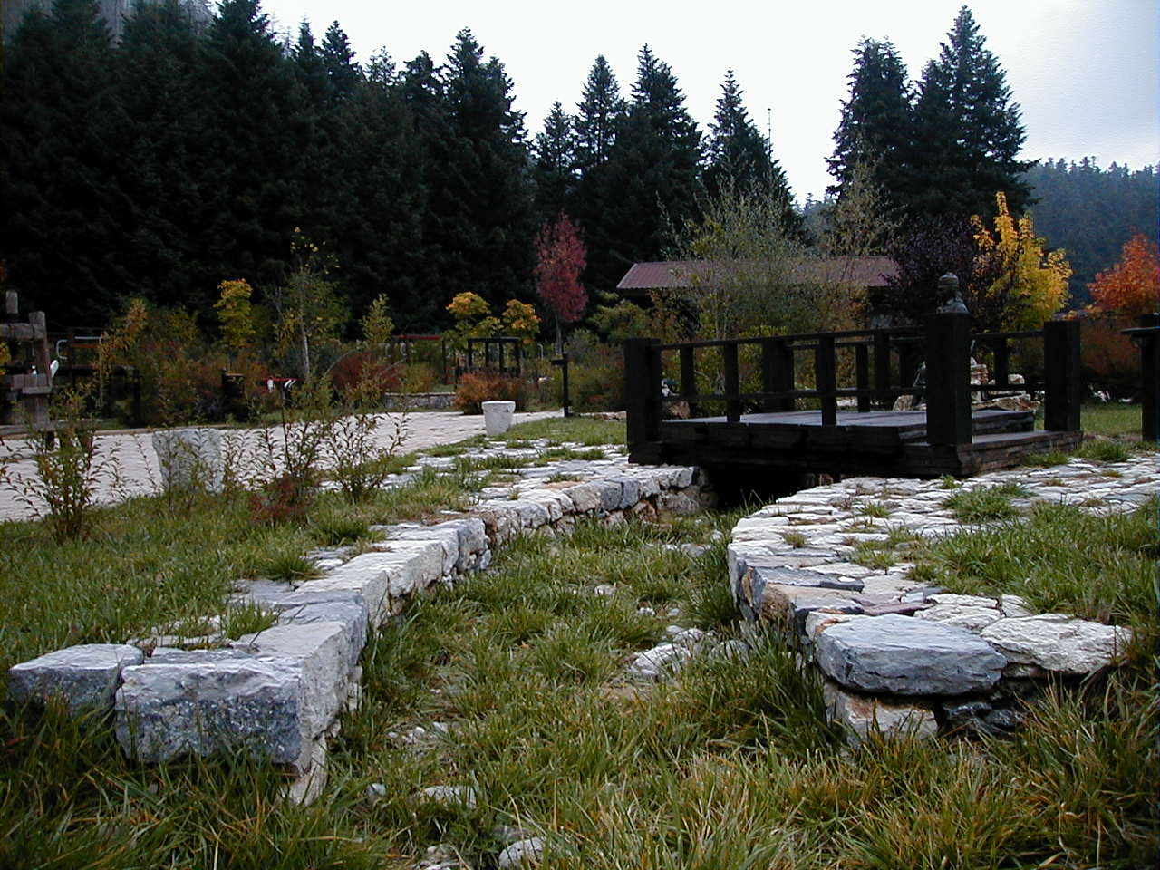 artificial creeks implemented for gathering and leading rain water