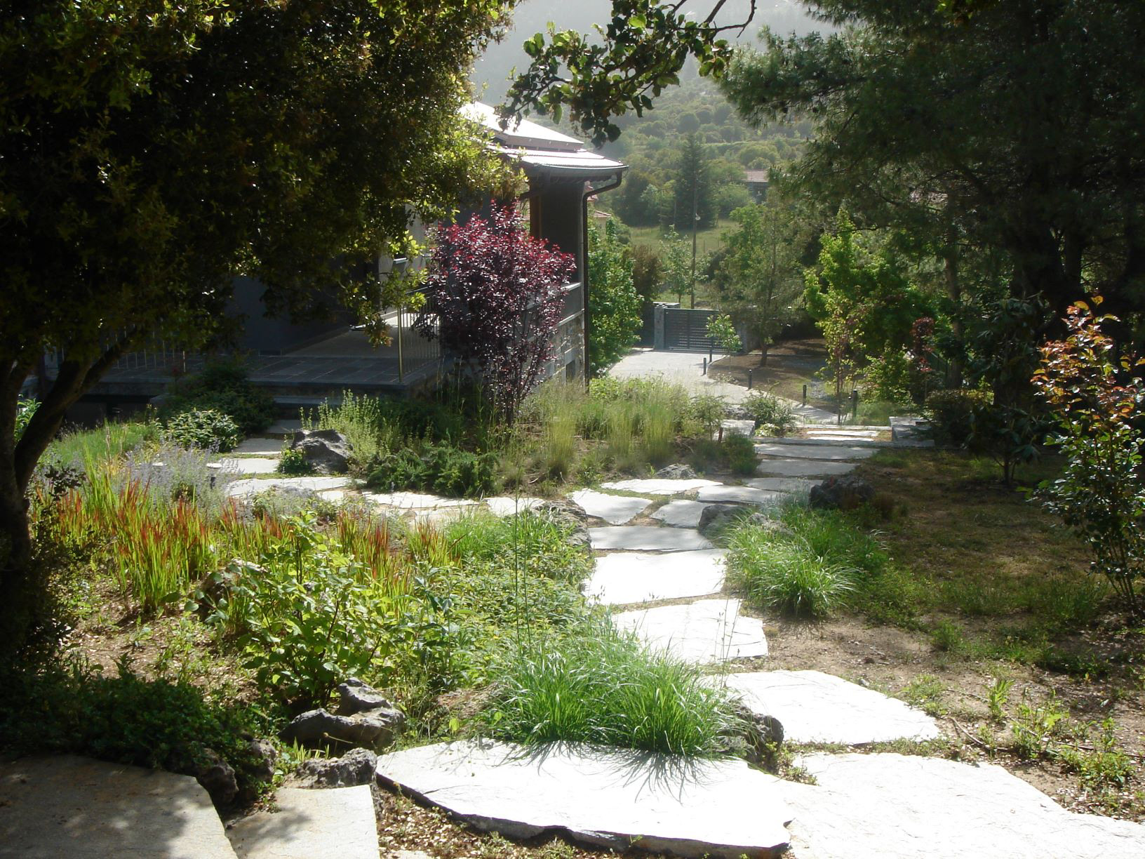 stone foot path and view