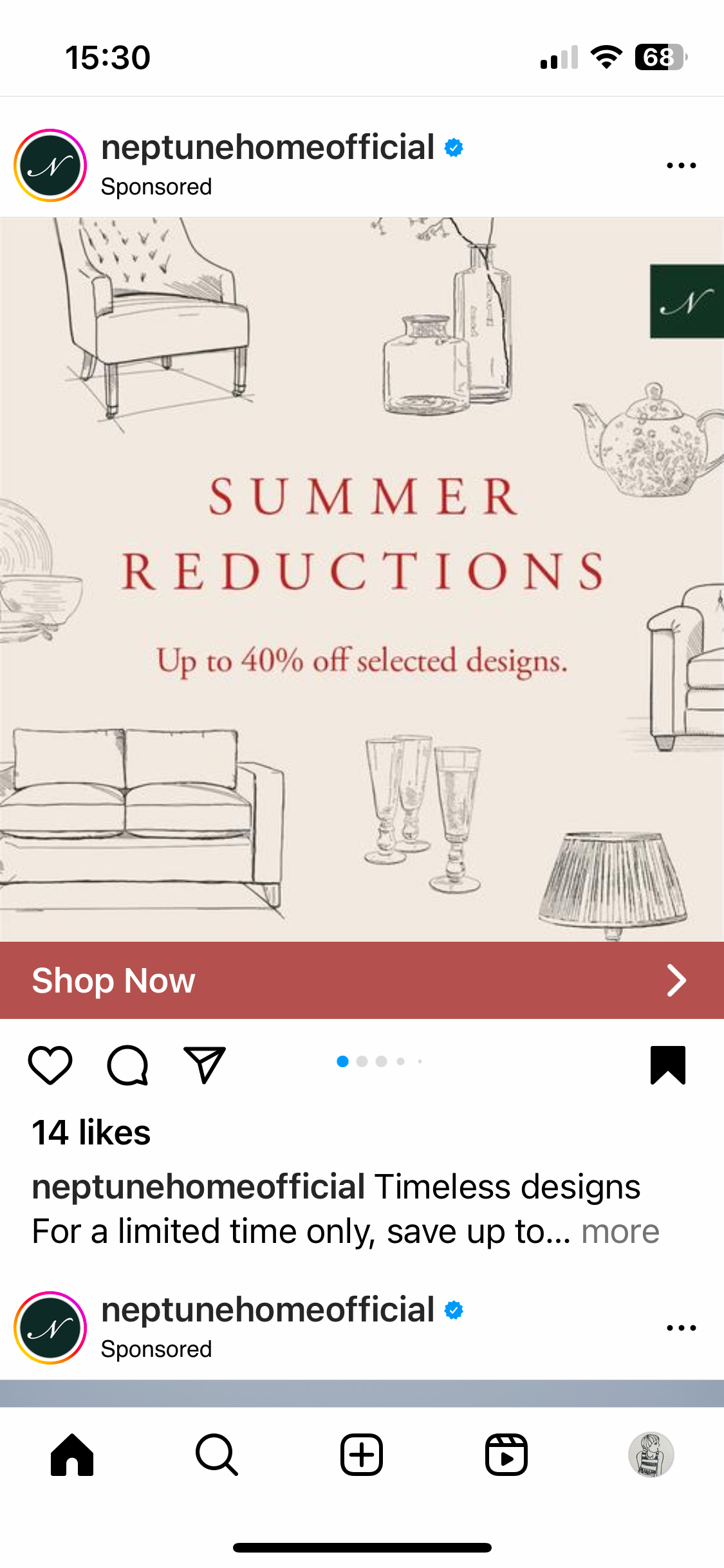 Instagram paid social post