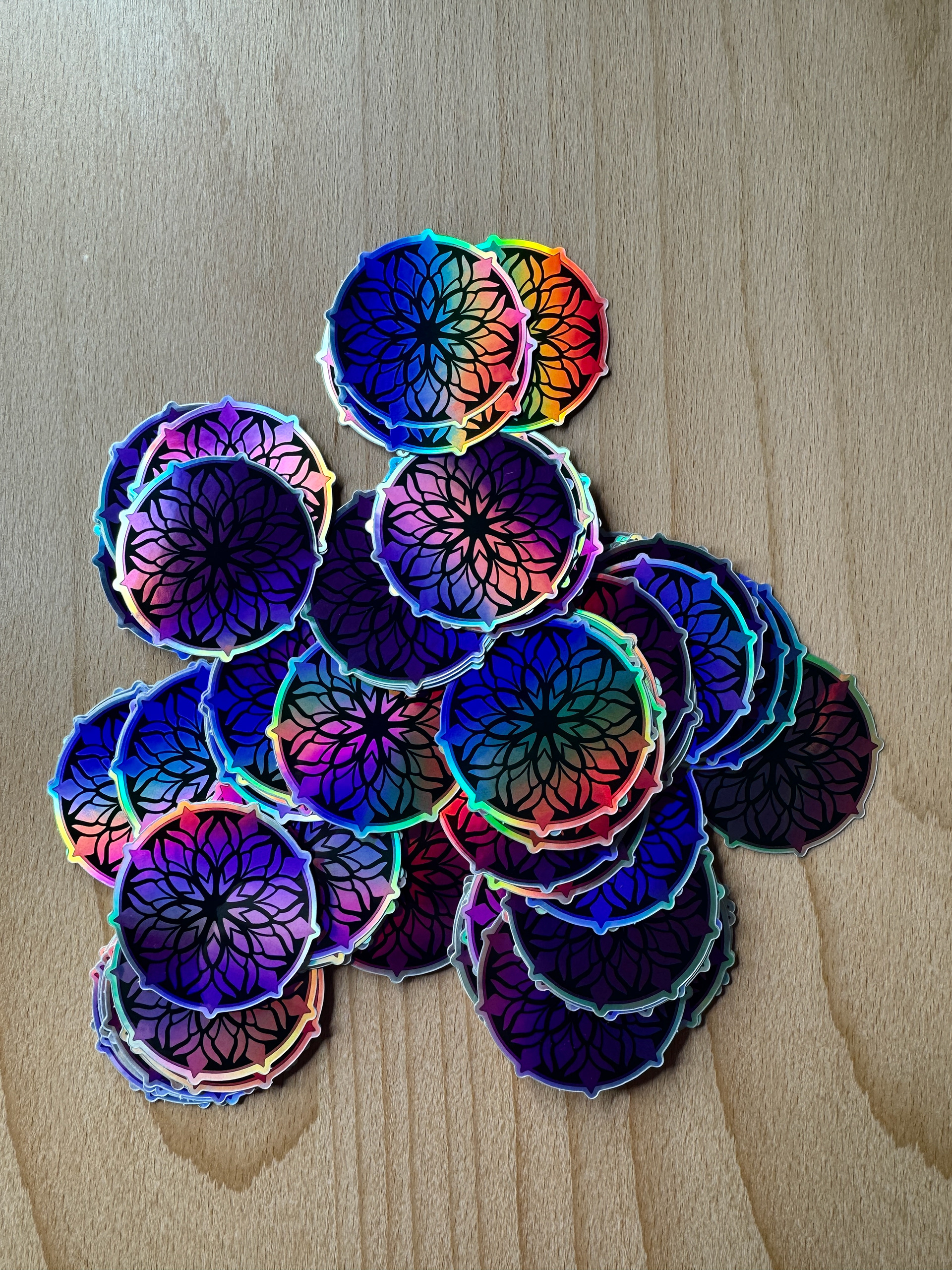 PURPLE MANDALA STICKER WITH HOLO EFFECT