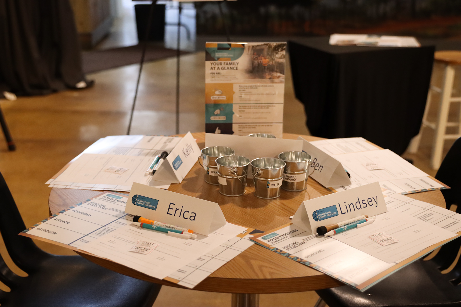 A table ready for participants.