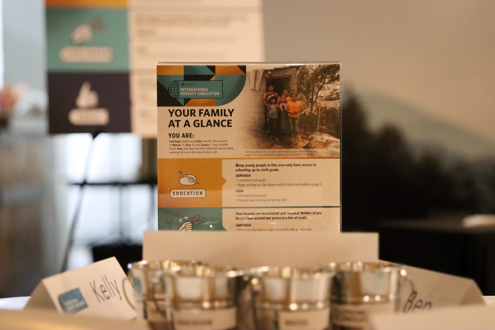An up close look at a family info sheet.