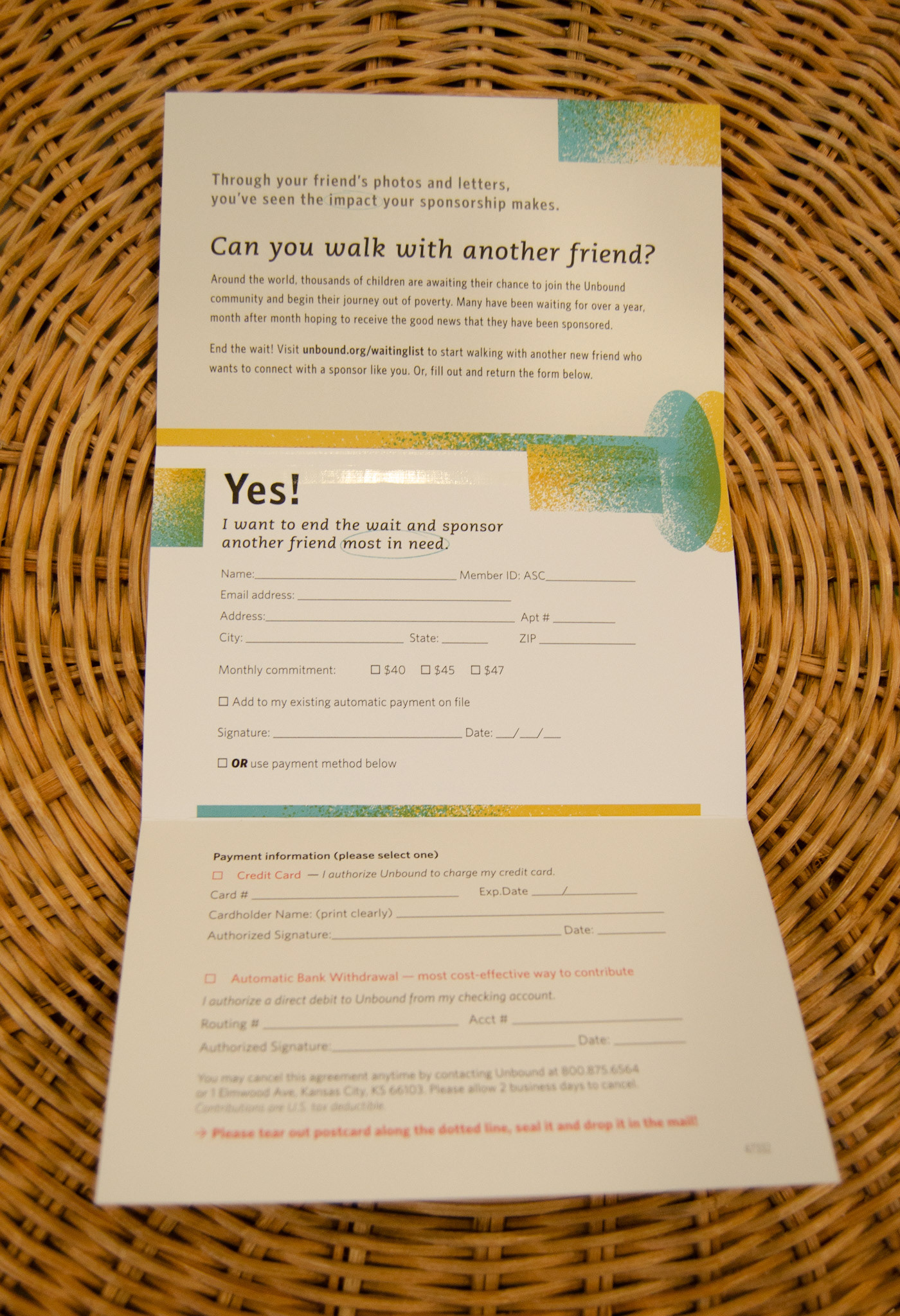 The mailer fully open.