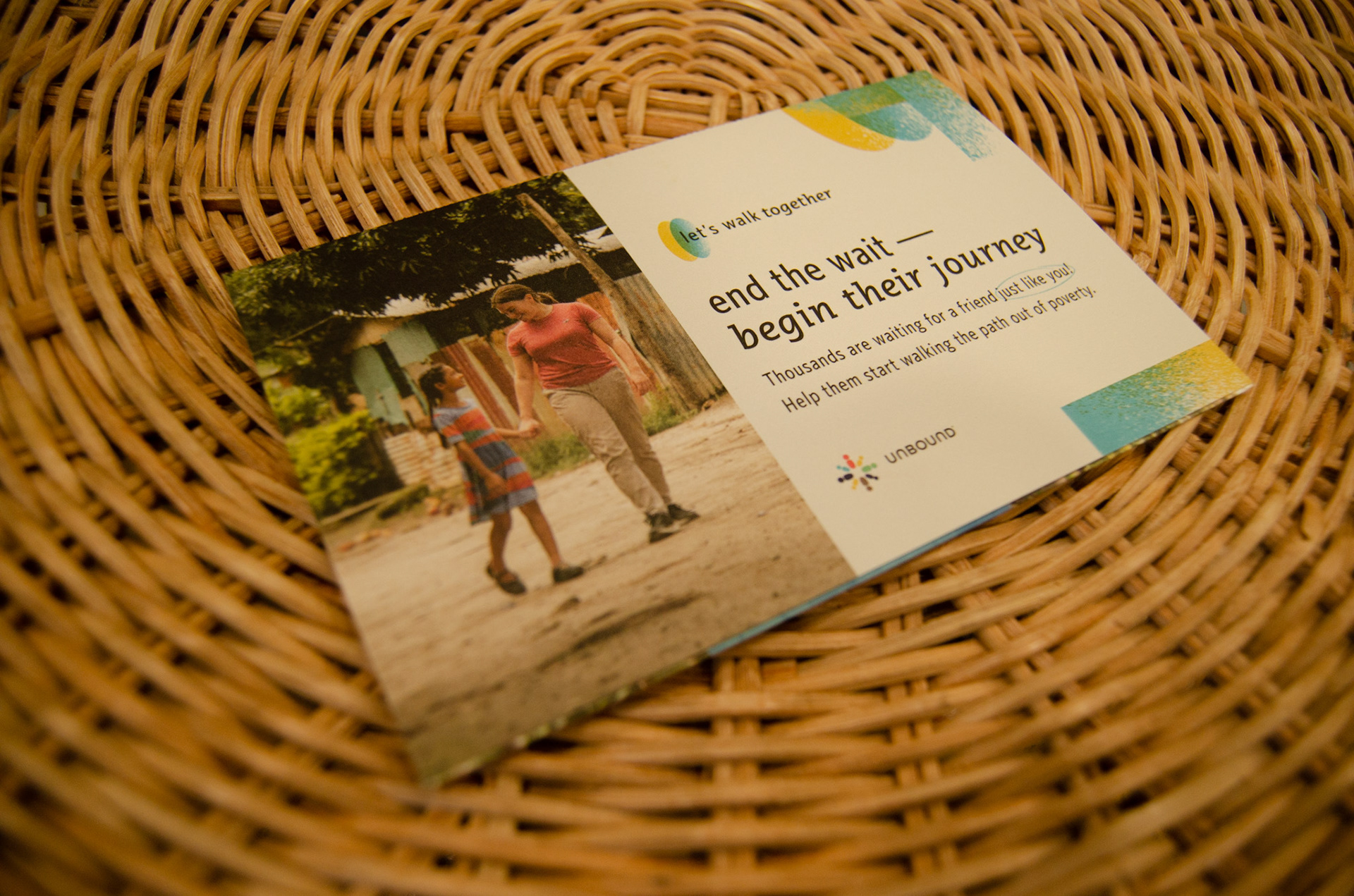 Front of a direct mail piece asking for sponsors to sponsor another friend.