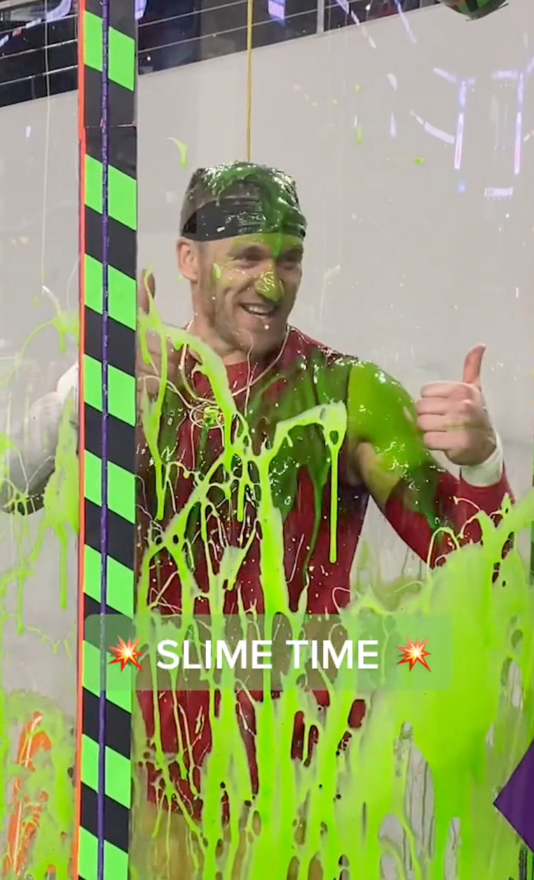 Kyle Juszczyk gets slimed