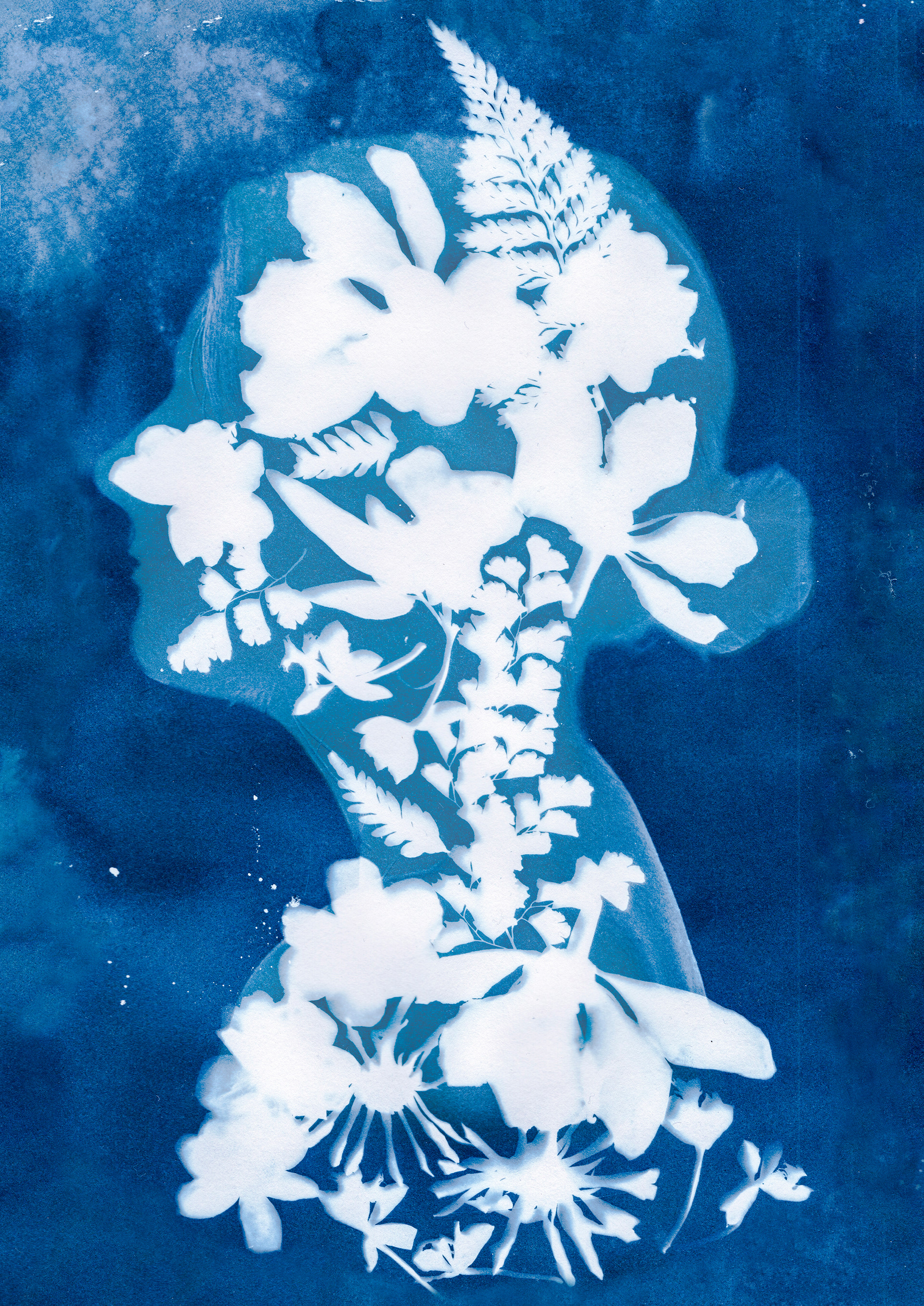 "Roots" - Cyanotype #2 - Model: Mel Watts, 2023