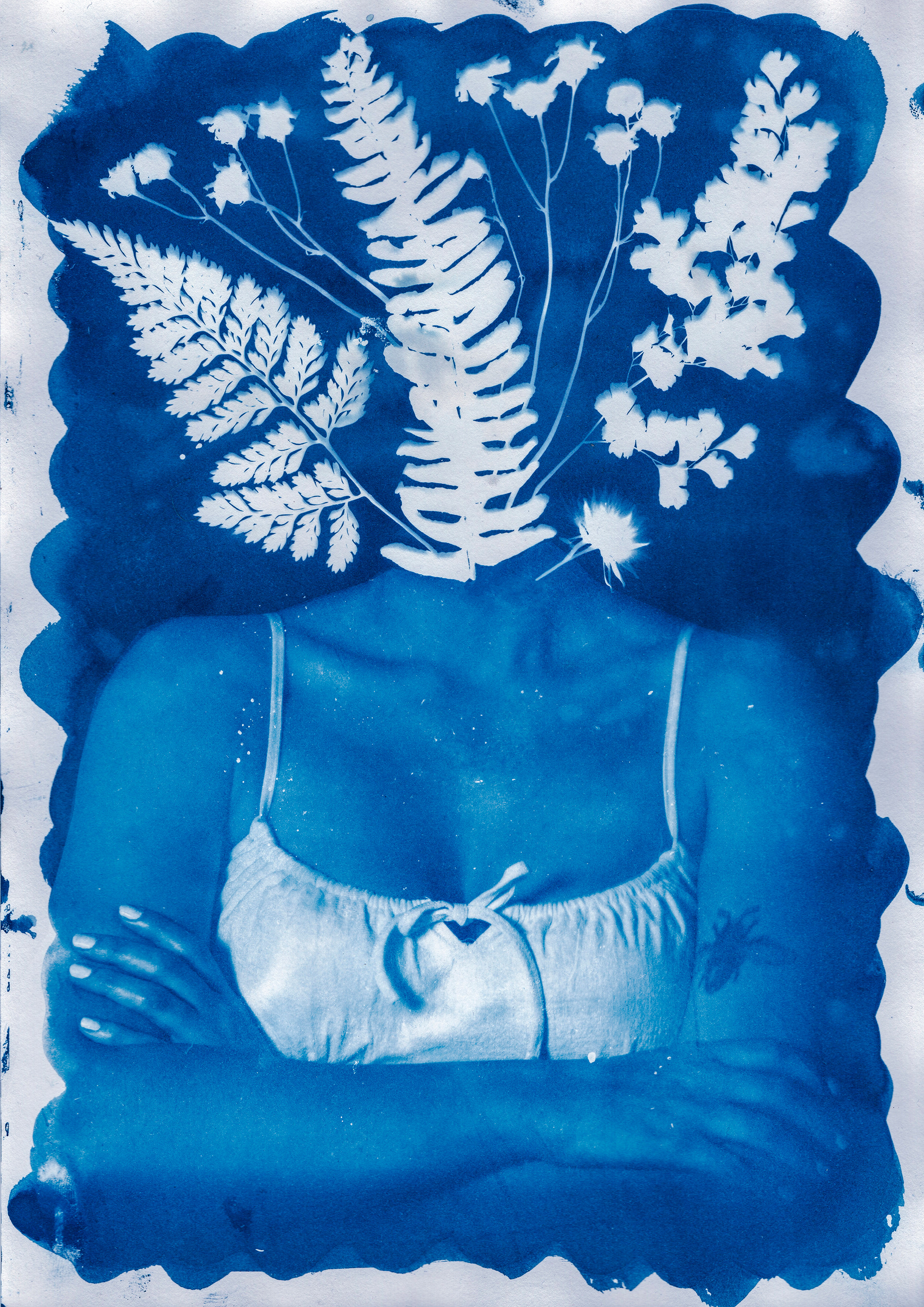 "Roots" - Cyanotype #4 - Model: Mel Watts, 2023