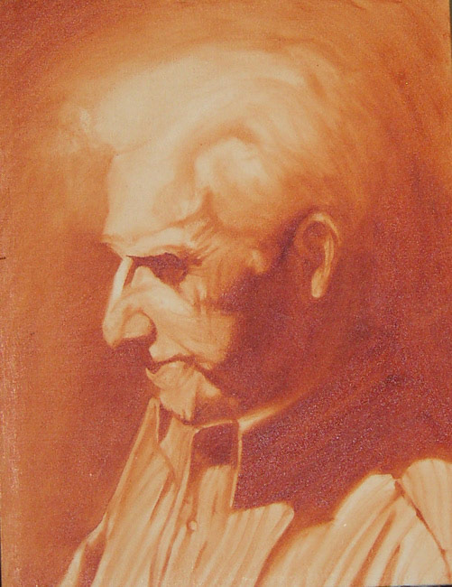 Oil wash, 14" x 18".