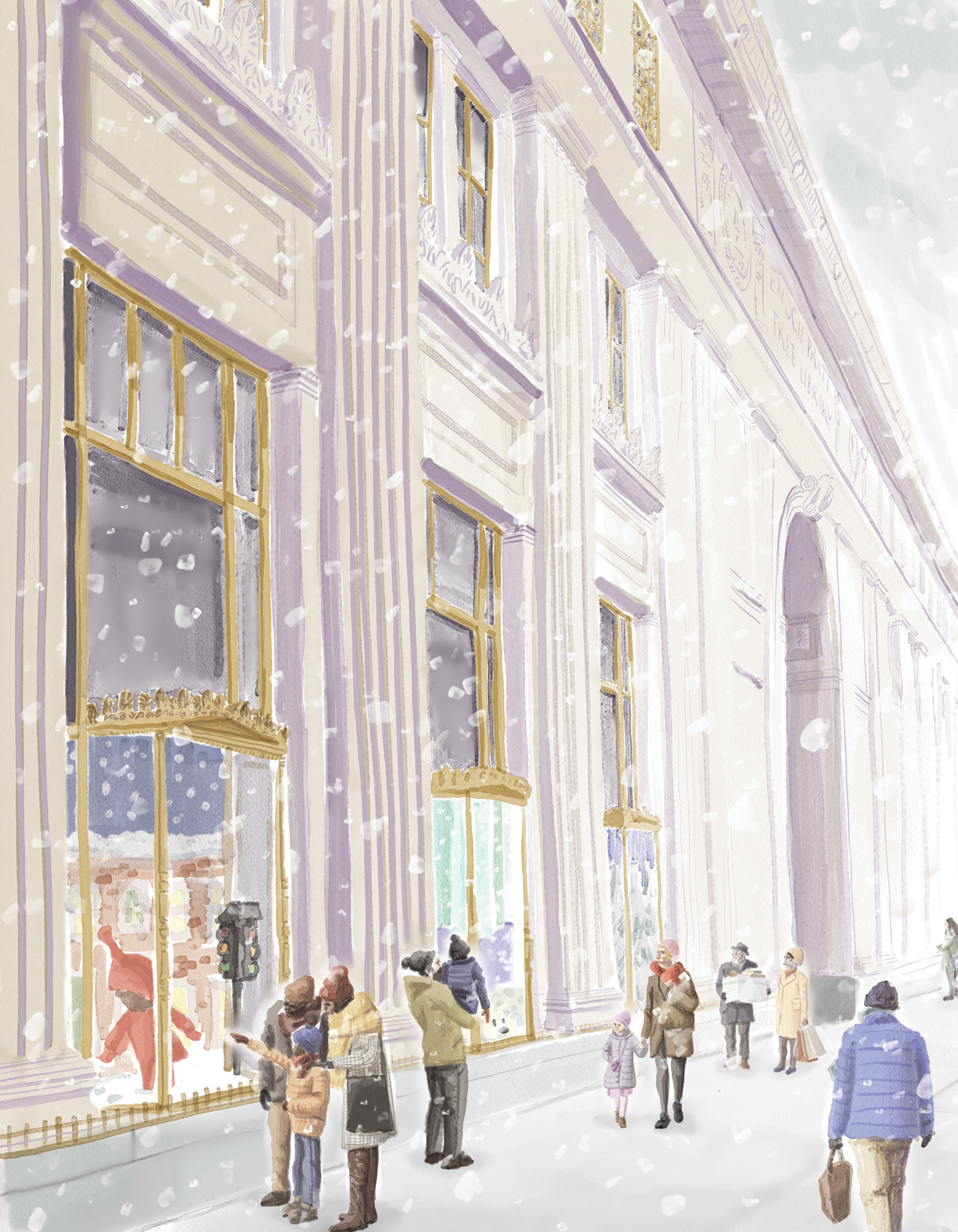 Digital watercolor for Compass magazine cover, 2021.