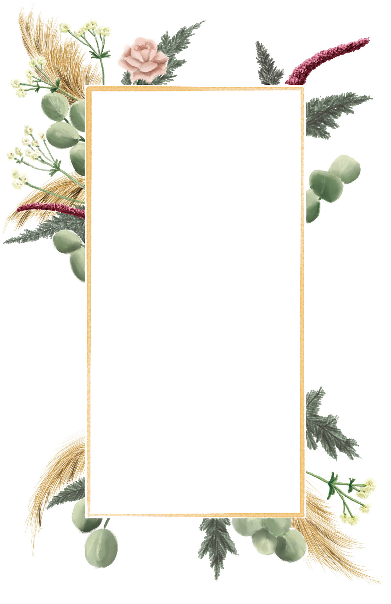 Digital watercolor invitation.