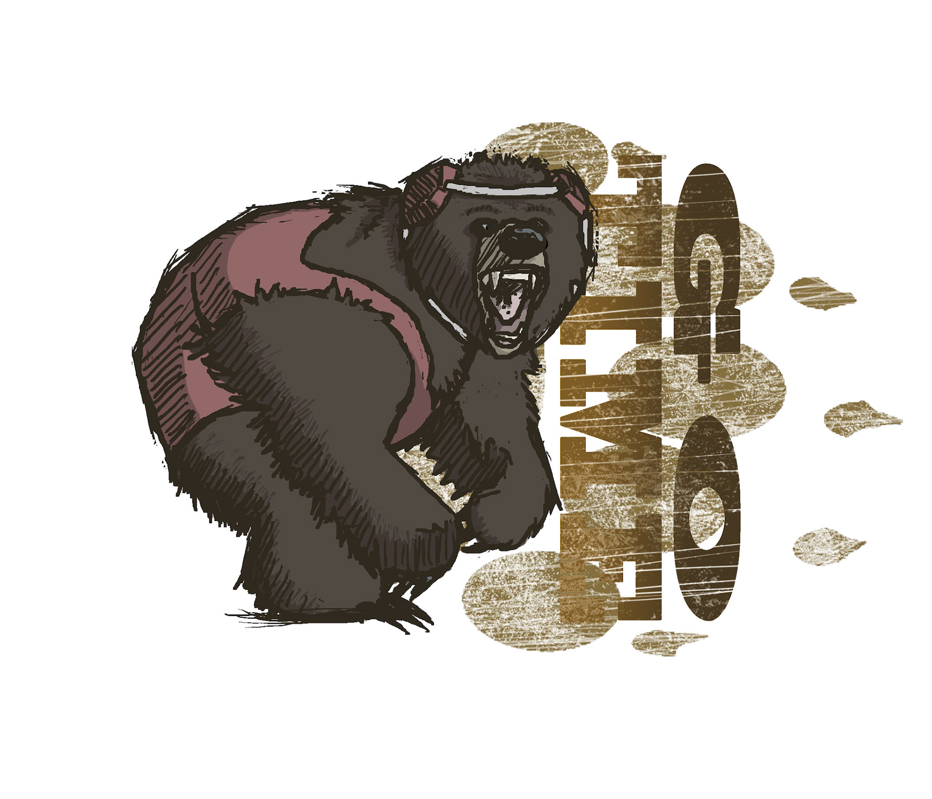 Digital illustration for custom t-shirt design.