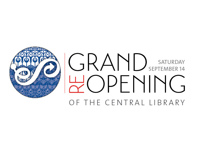 Logo design for the grand reopening of Enoch Pratt Free Library's Central Library, 2019. Recipient of the John Cotton Dana Award from the American Library Association, 2019.